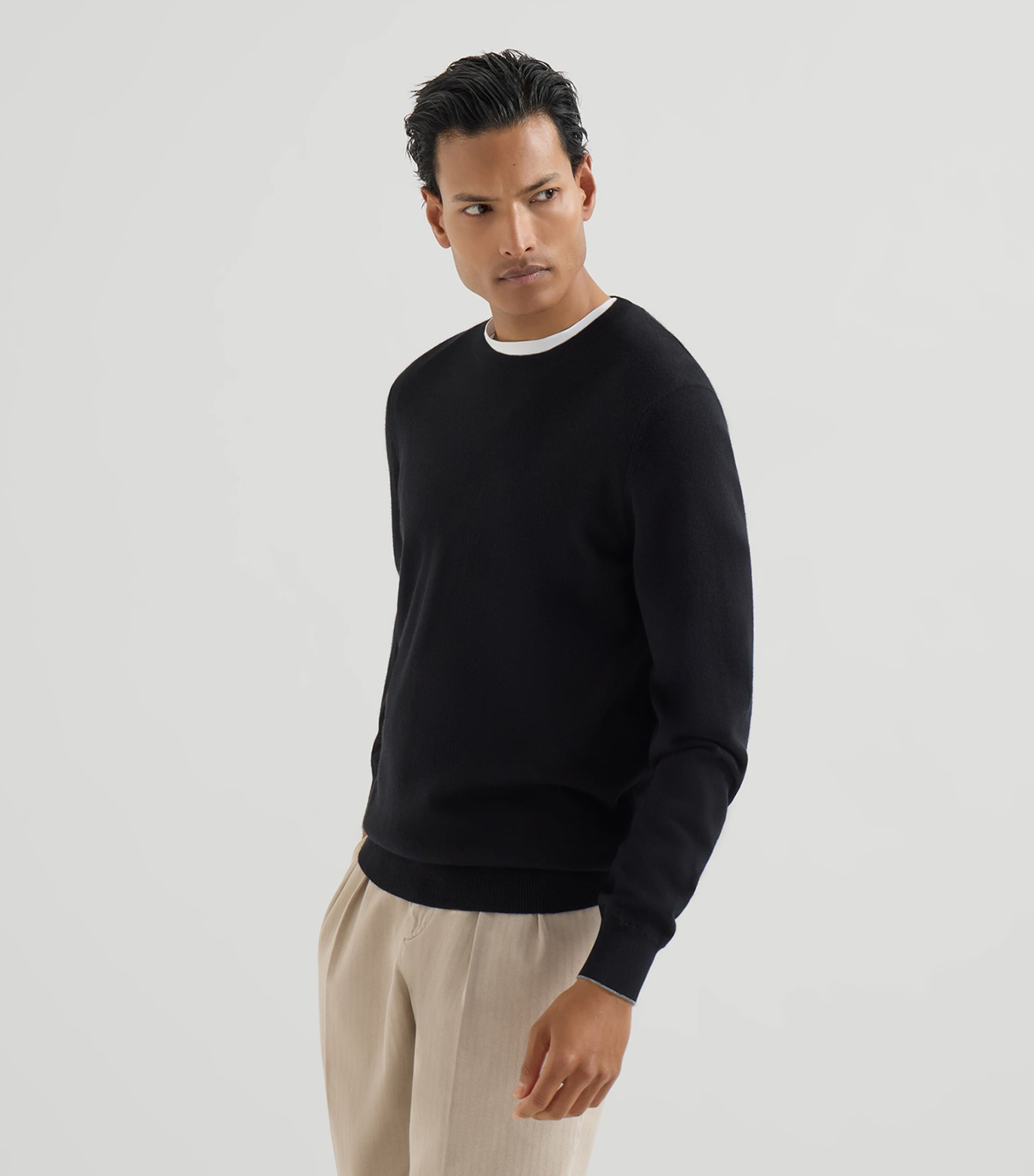 Brunello Cucinelli Mens Cashmere Crew-Neck Sweatshirt Image 3