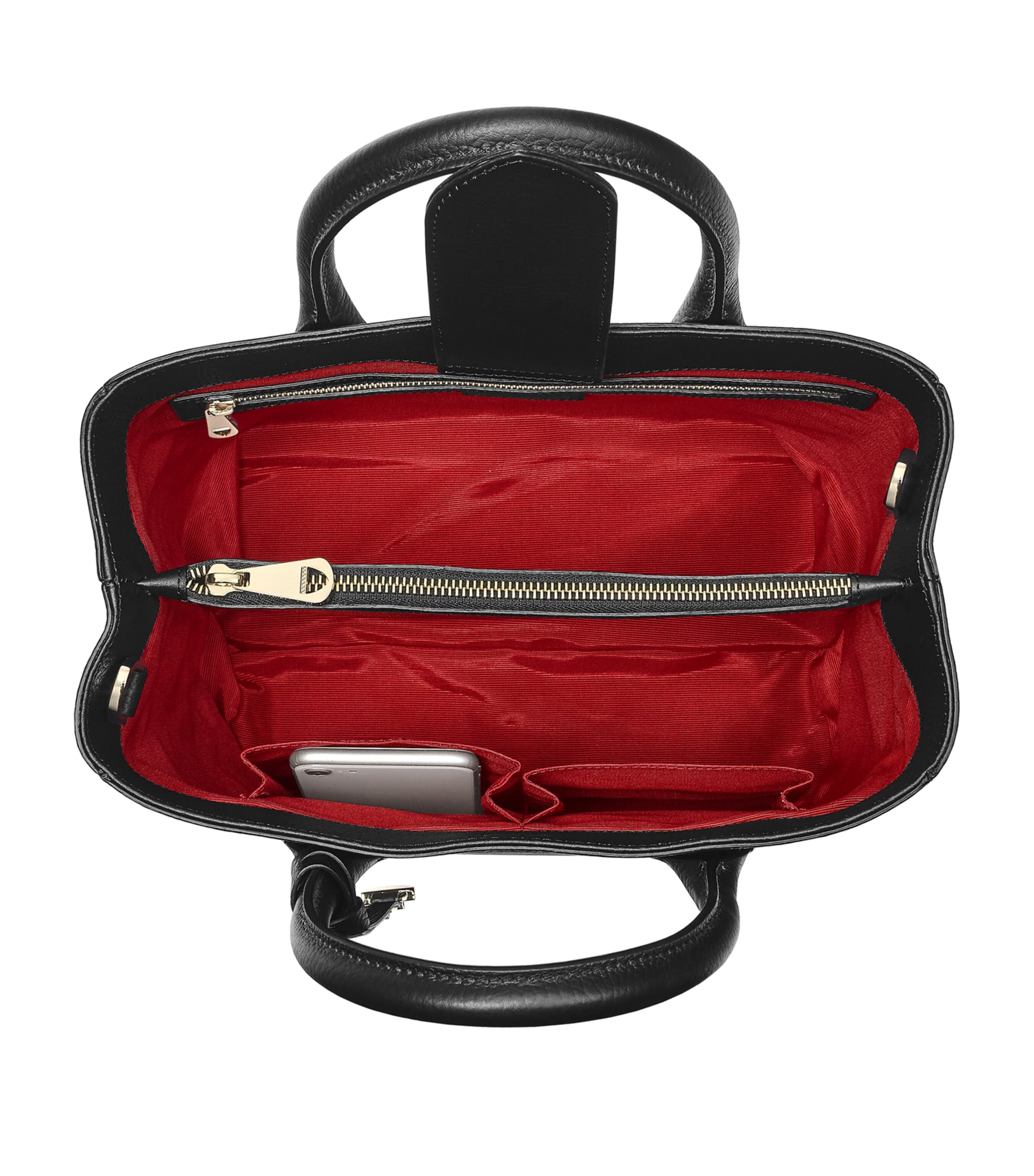 Midi Leather London Tote Bag BLACK Image 3