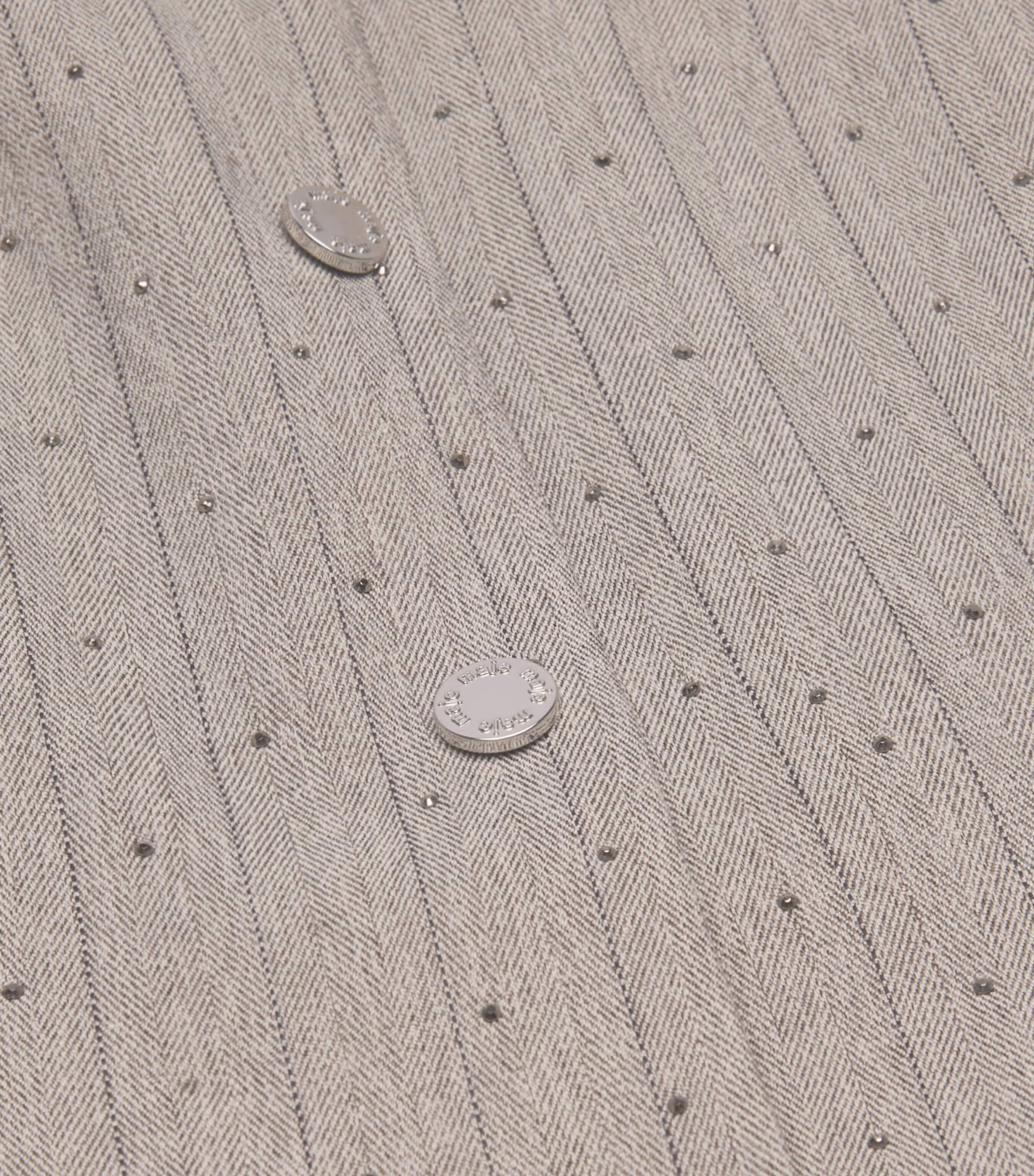 Stripe Rhinestone-Embellished Mini Dress LIGHT GREY Image 2