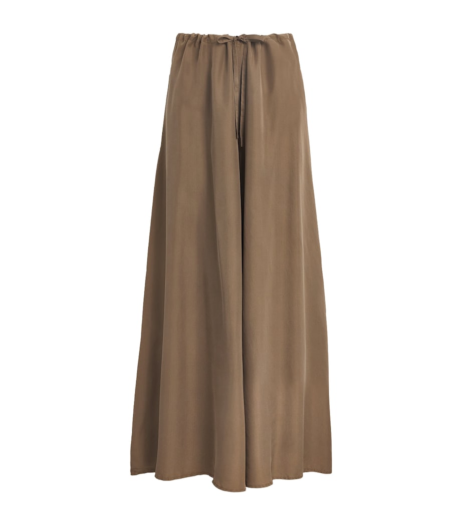 Silk Shades Of Nature Wide-Leg Trousers KAKI Image 1