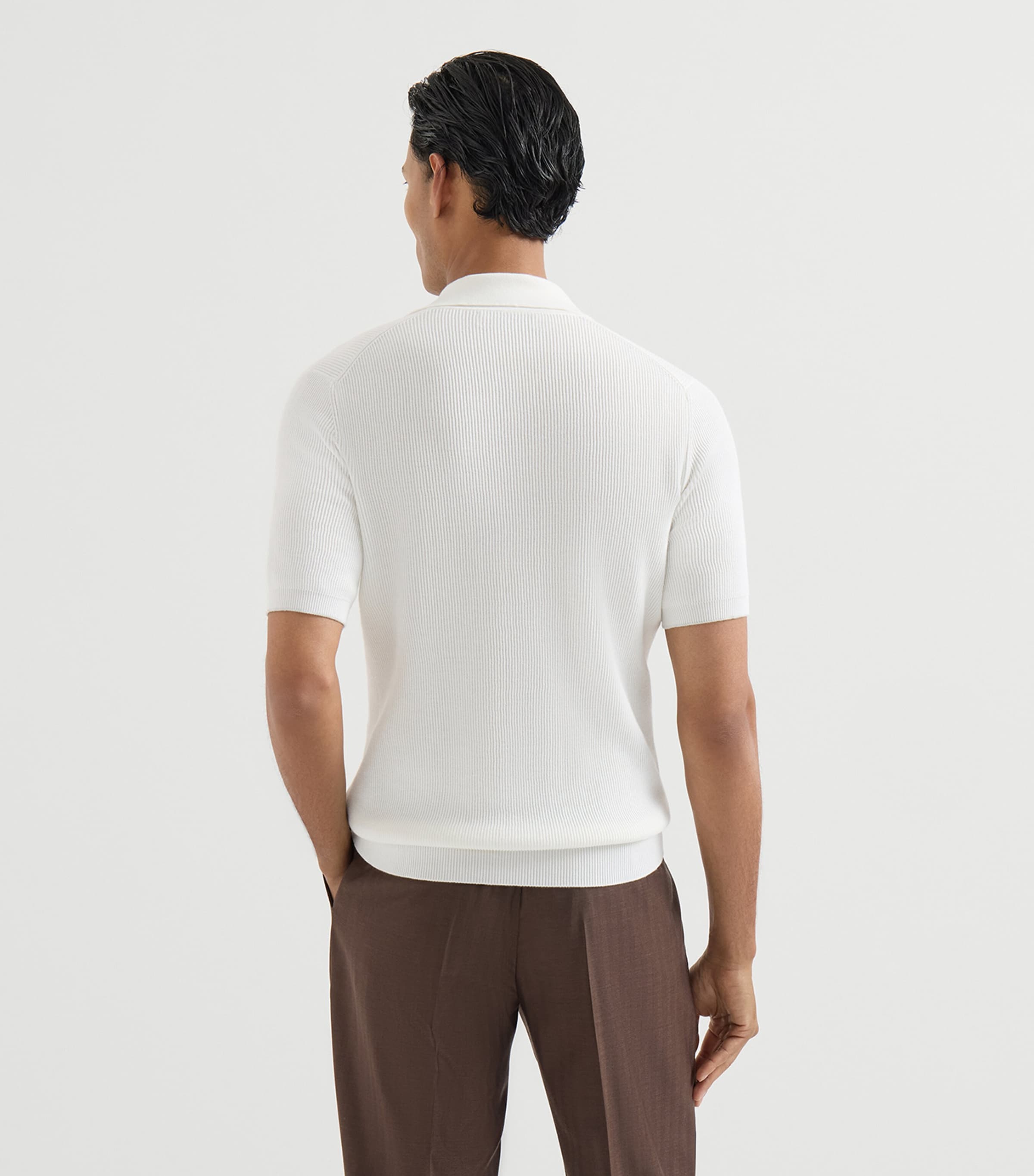 Brunello Cucinelli Mens M29400005CO312 POLO SWEATER . Image 5