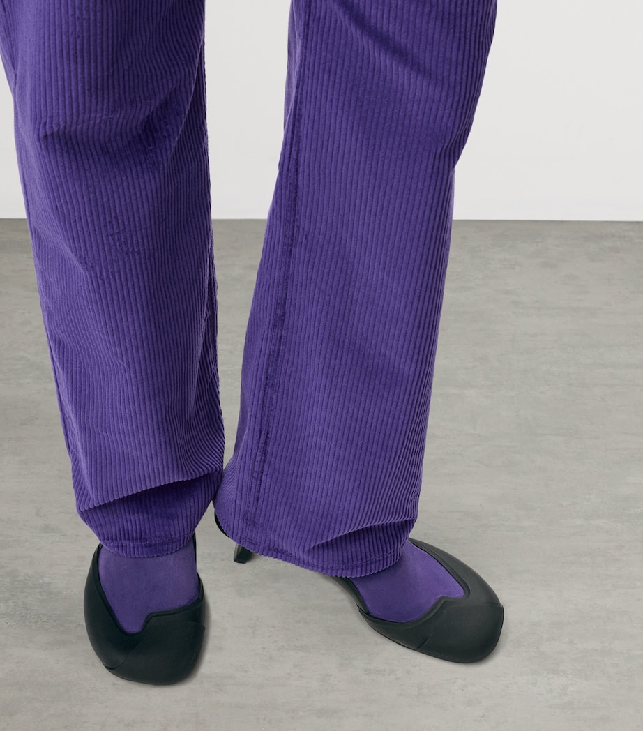 LOEWE Leather Dive Slingback Mules 45 Deep Purple/black Image 2