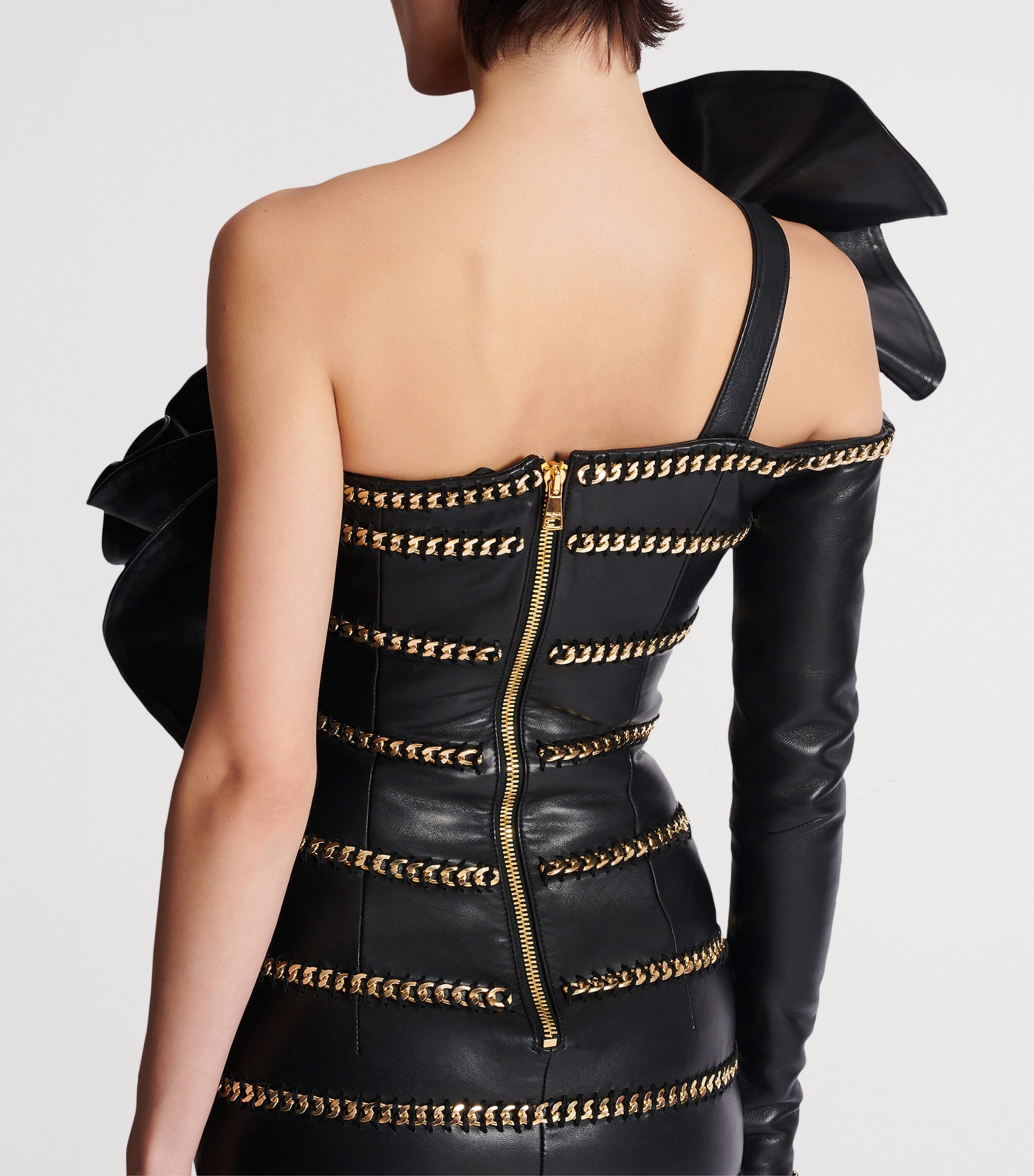 Leather Chain Mini Dress EAD NOIR/OR Image 6