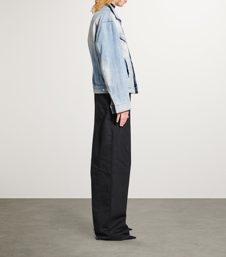 Balenciaga Womens Denim Stand-Collar Jacket Image 5