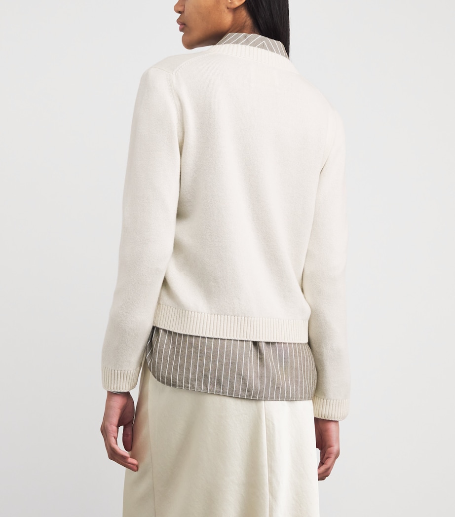 Harrods Womens Cashmere-Cotton Cardigan Niveous Image 5