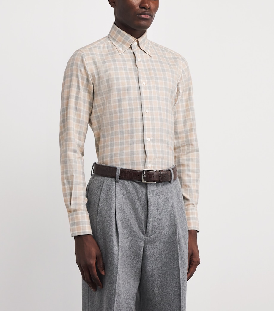 Cotton Flannel Check Shirt GREY Image 3