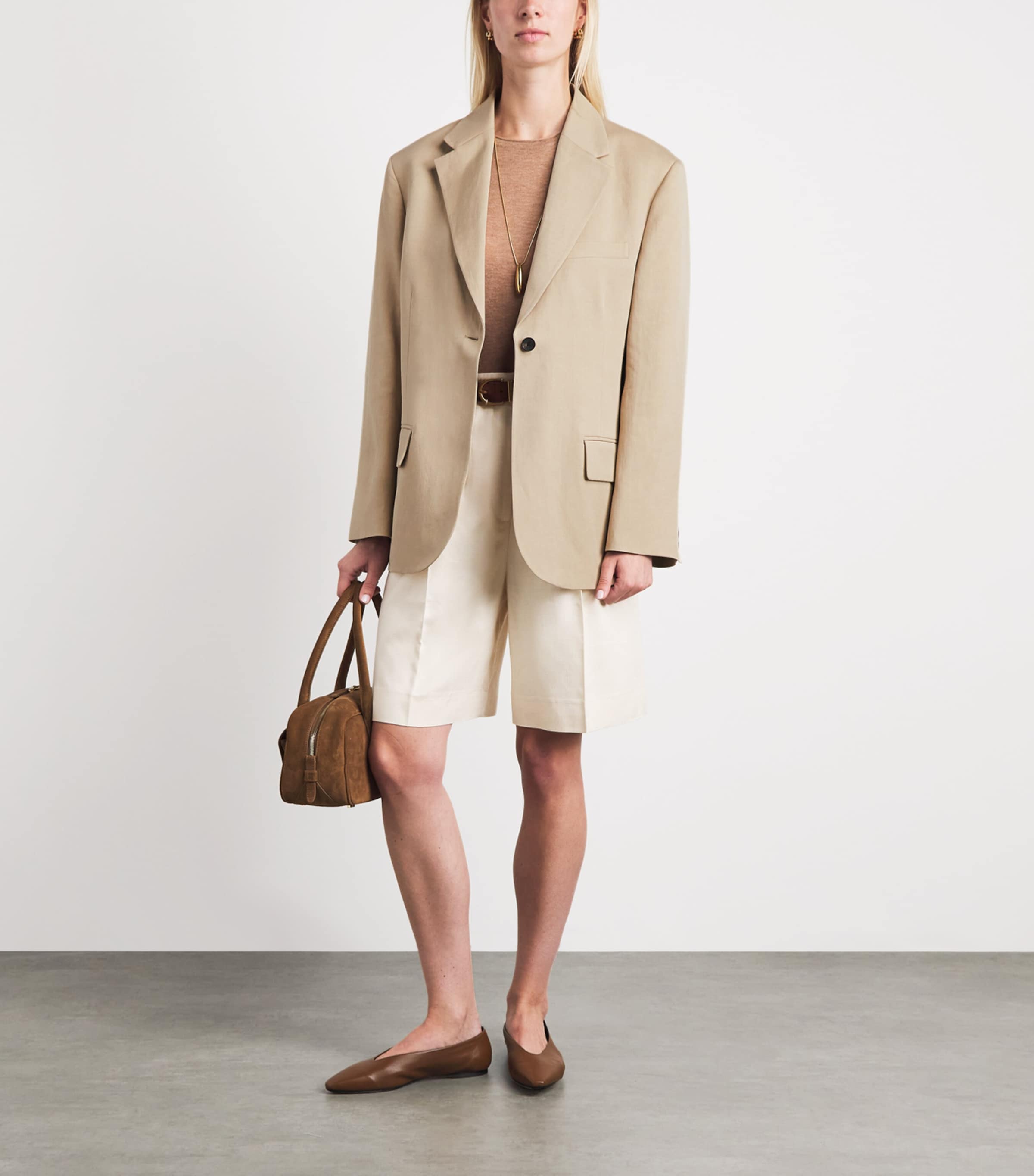 ME+EM Womens Oversized Icon Blazer Warm Stone Image 2