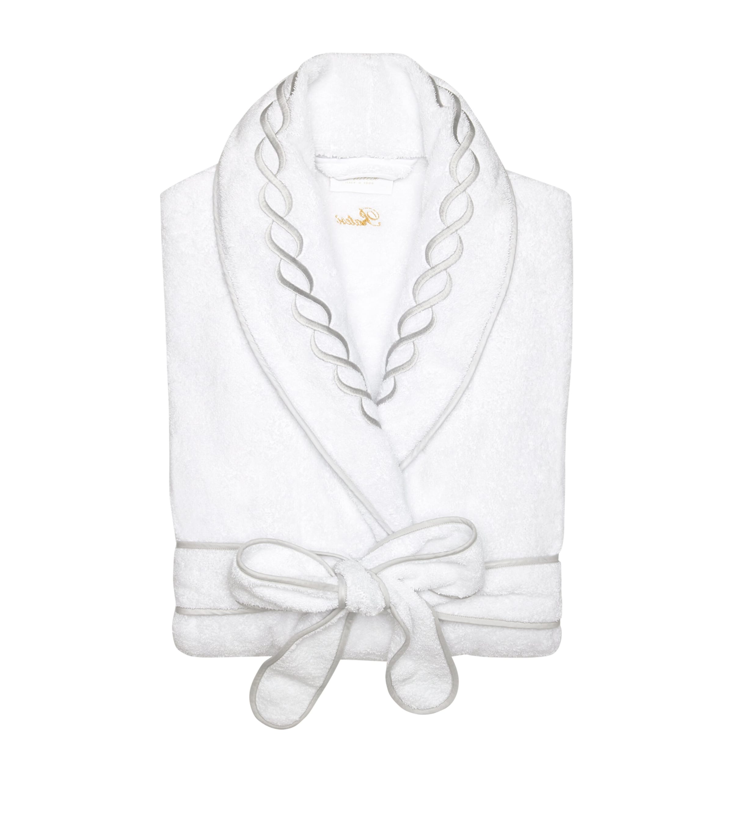Cotton Treccia Bathrobe (Extra Large) WHITE/STERLING Image 2