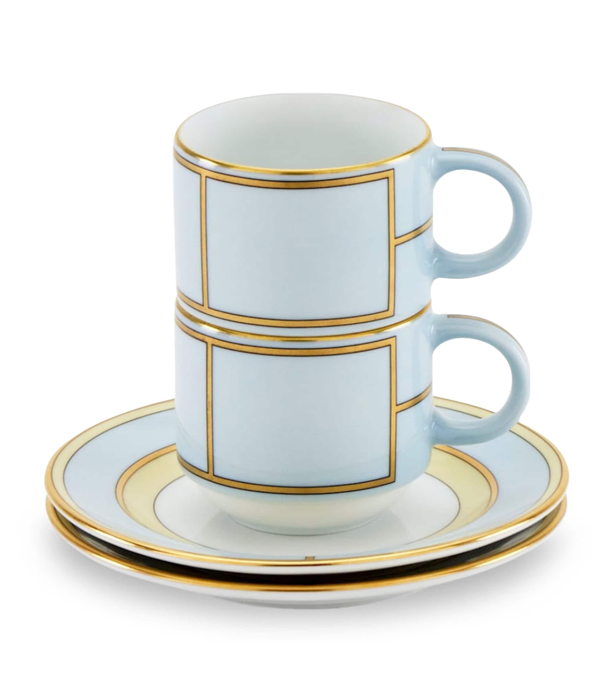 Set of 2 Colonna Diva Celeste Coffee Cups and Saucers G00134903 Image 2