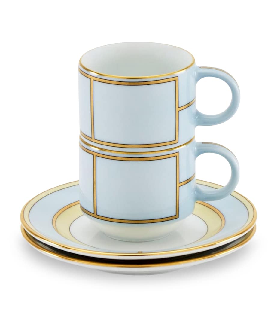 Set of 2 Colonna Diva Celeste Coffee Cups and Saucers G00134903 Image 2