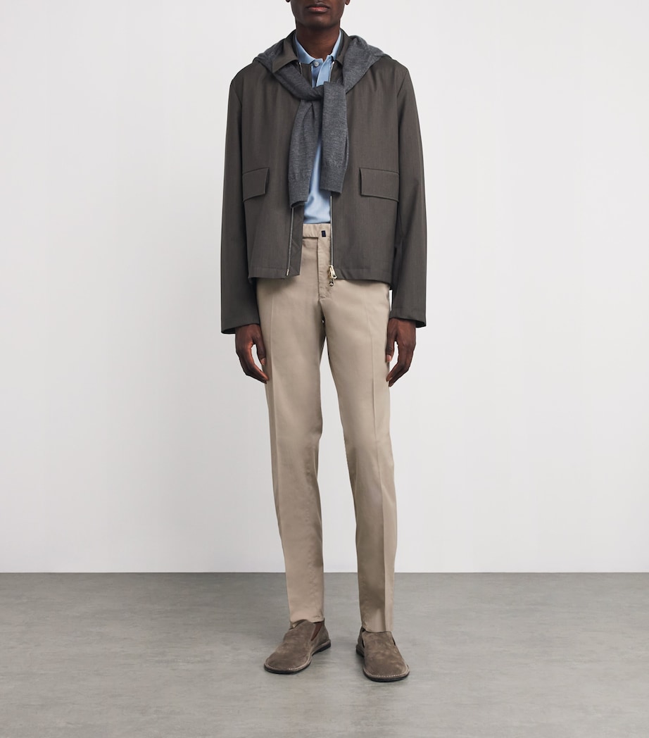 slowear Mens Cotton Royal Batavia Slim Chinos Beige Chiaro Image 2