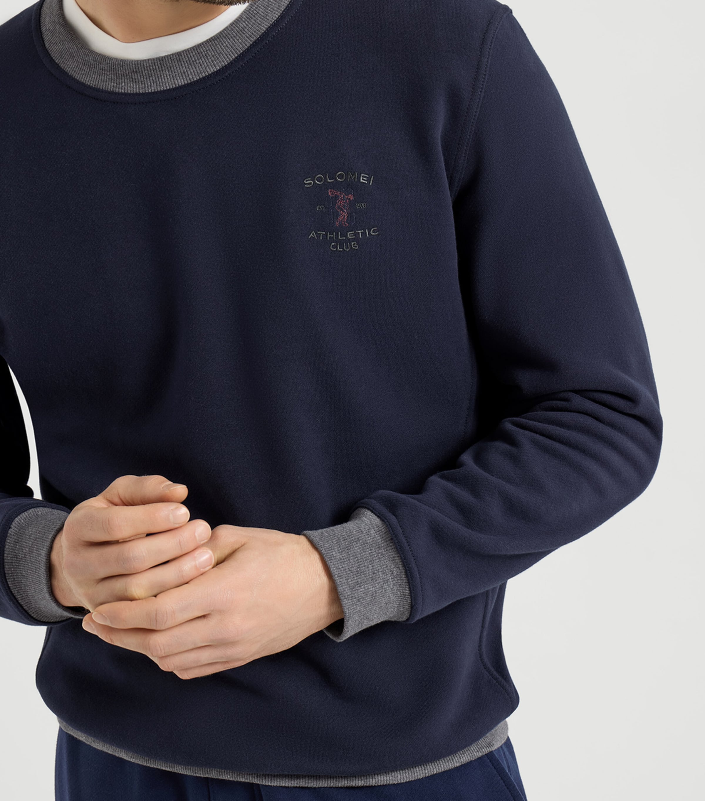 Brunello Cucinelli Mens Cotton Embroidered Sweatshirt Image 6