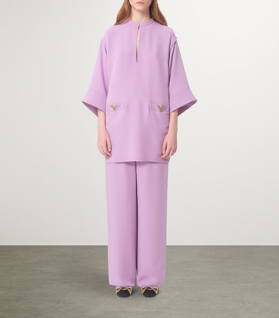 Silk Flared-Sleeve Mini Dress R3H Image 6