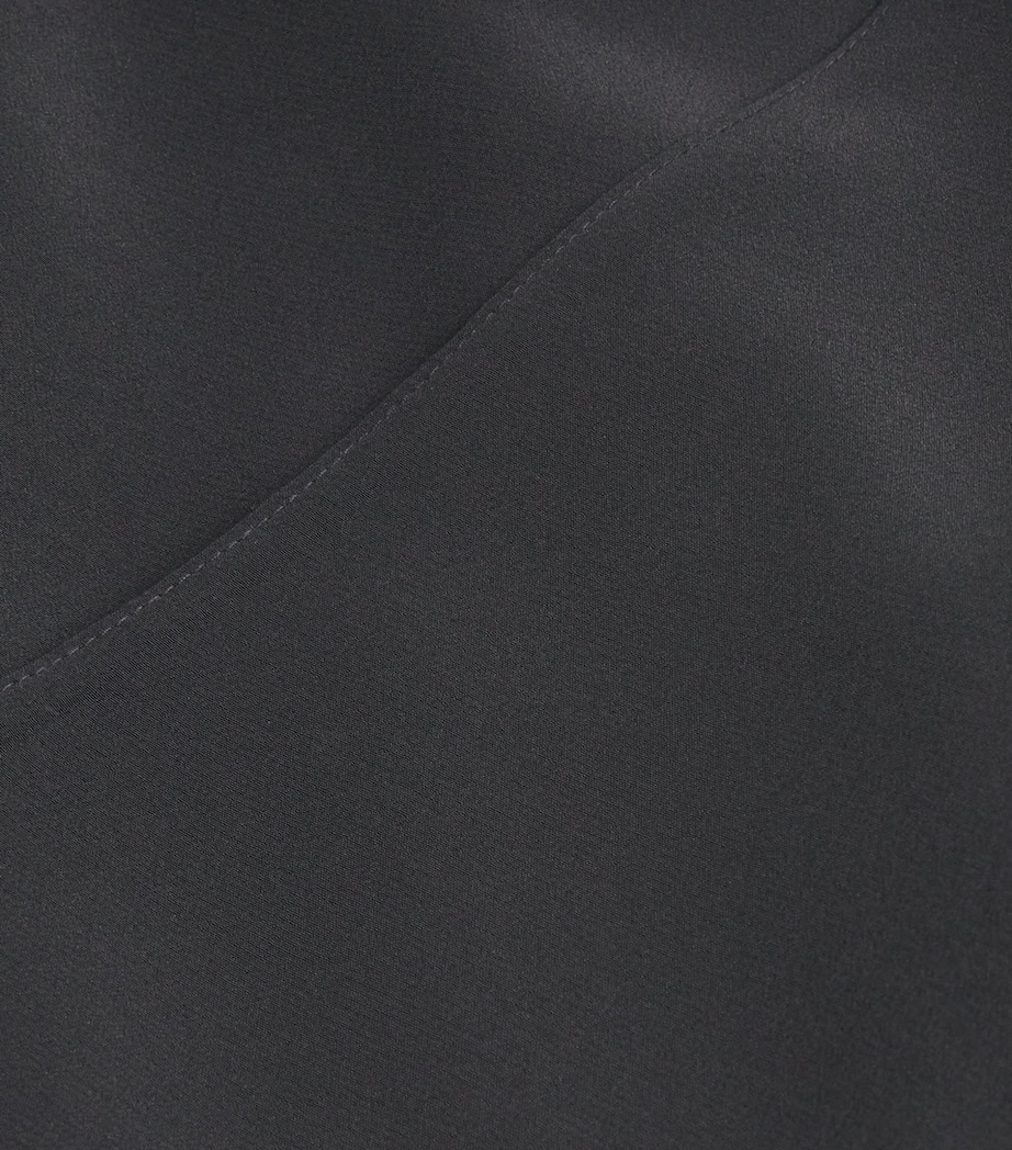 Silk Long-Sleeve Mini Dress BLACK Image 5