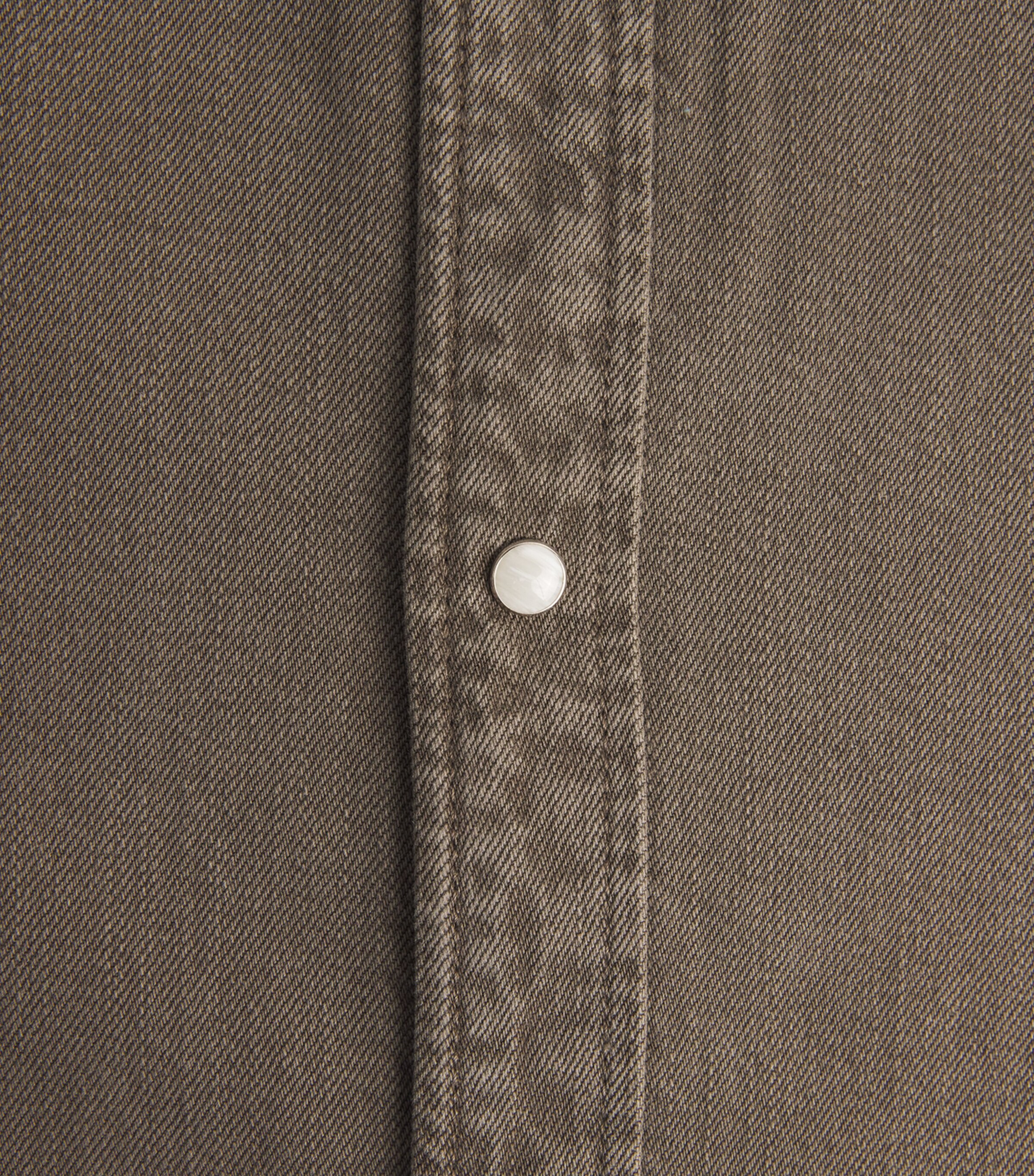 FRAME Mens Denim Overshirt Bsne Brownstone Image 6
