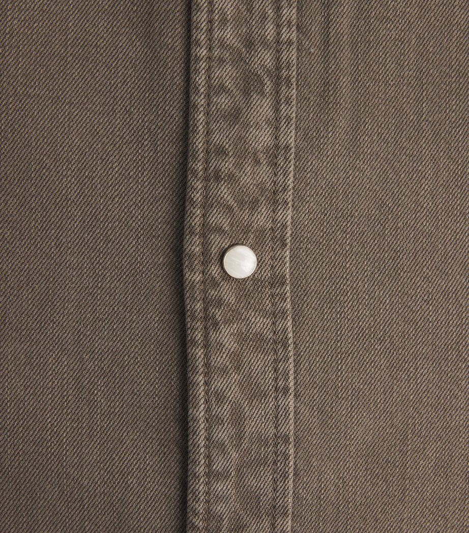 FRAME Mens Denim Overshirt Bsne Brownstone Image 6