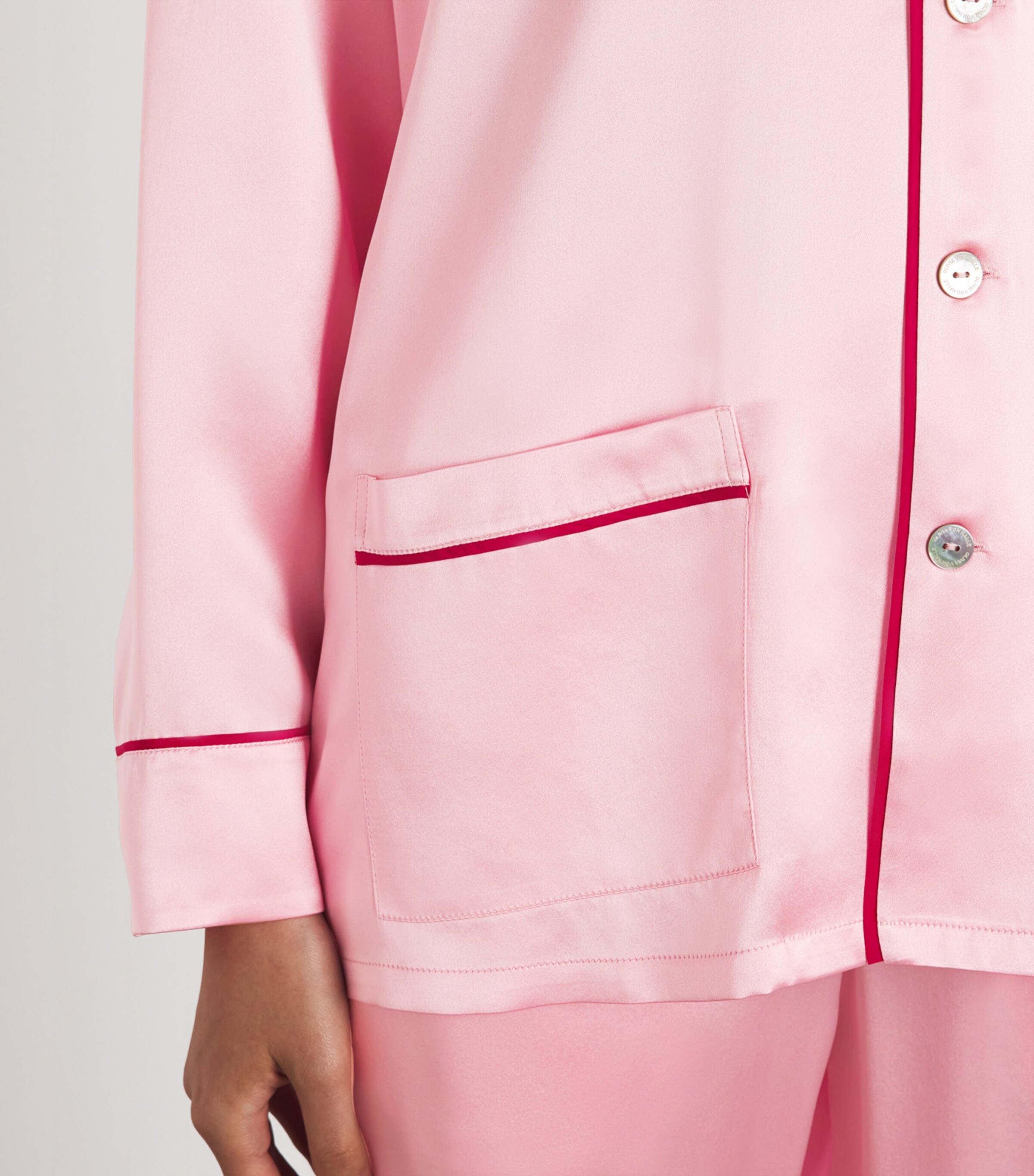 Olivia von Halle Womens Silk Yves Pyjama Set Blush Image 4