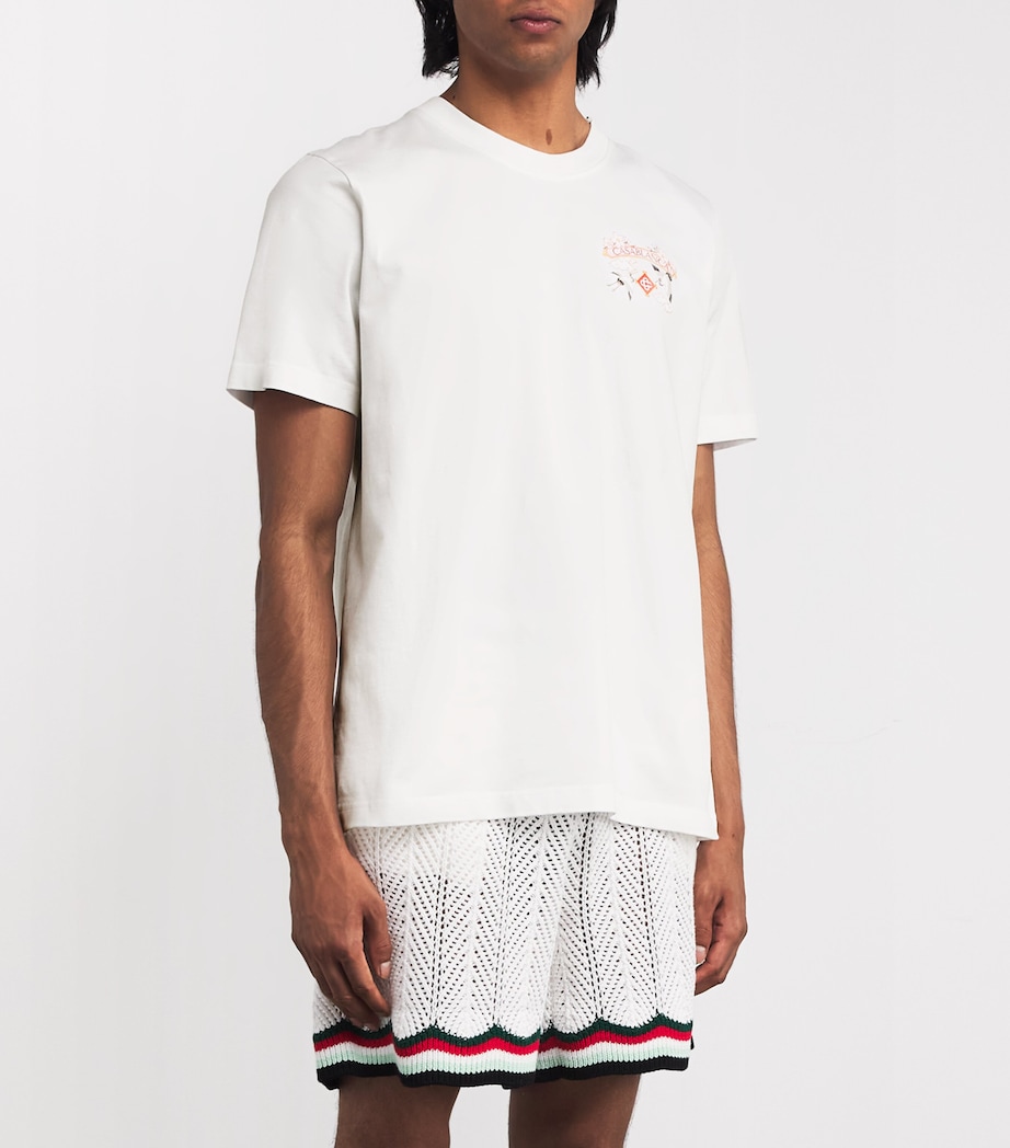Cotton Tennis Club Print T-Shirt WHITE Image 3