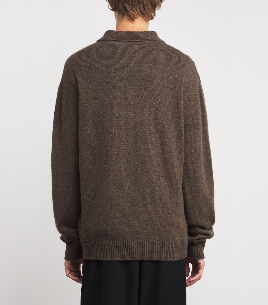 Leach Cashmere Polo Sweater DARK SAND Image 4