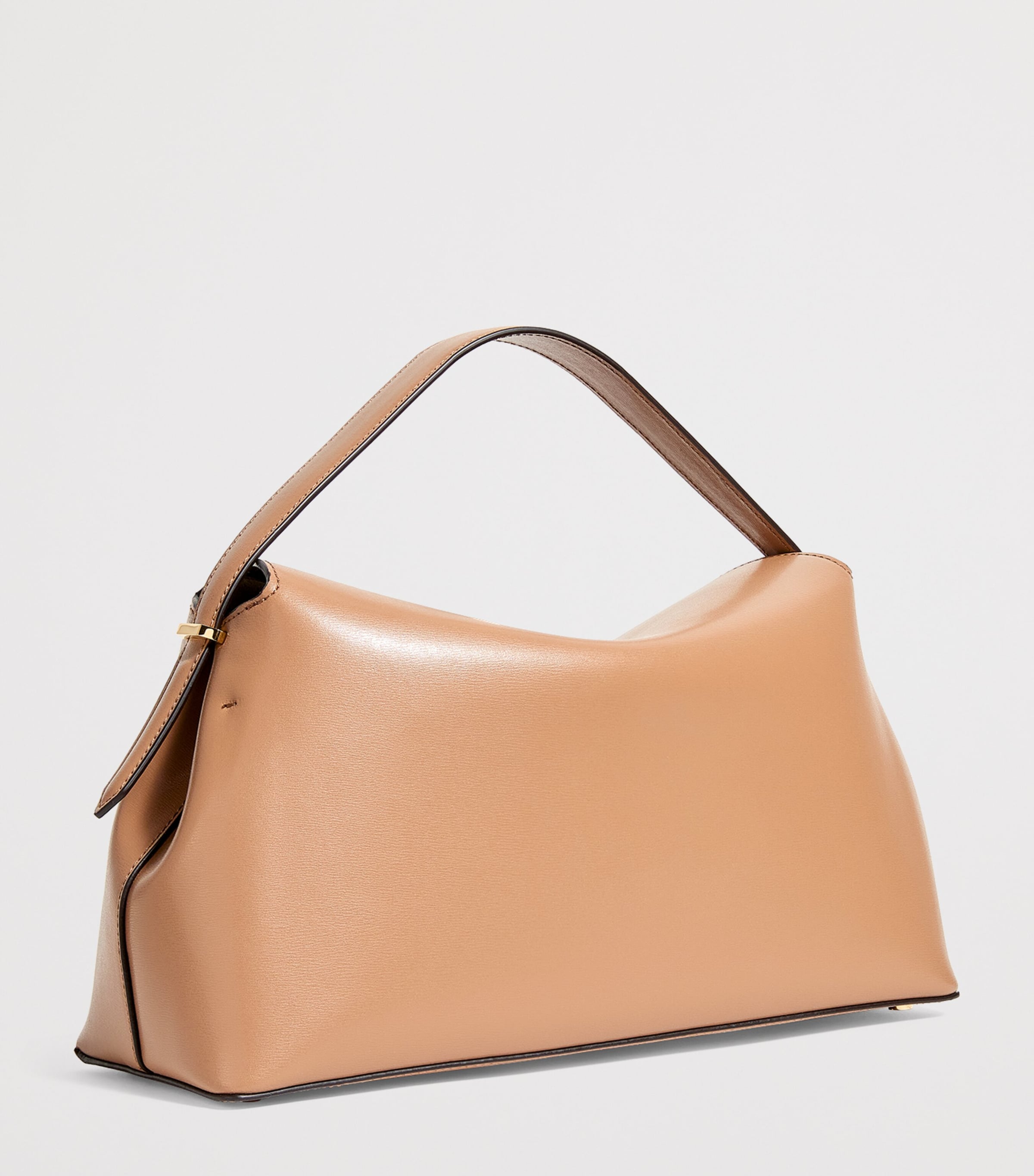 Toteme Large Leather T-Lock Top-Handle Bag Camel Image 3