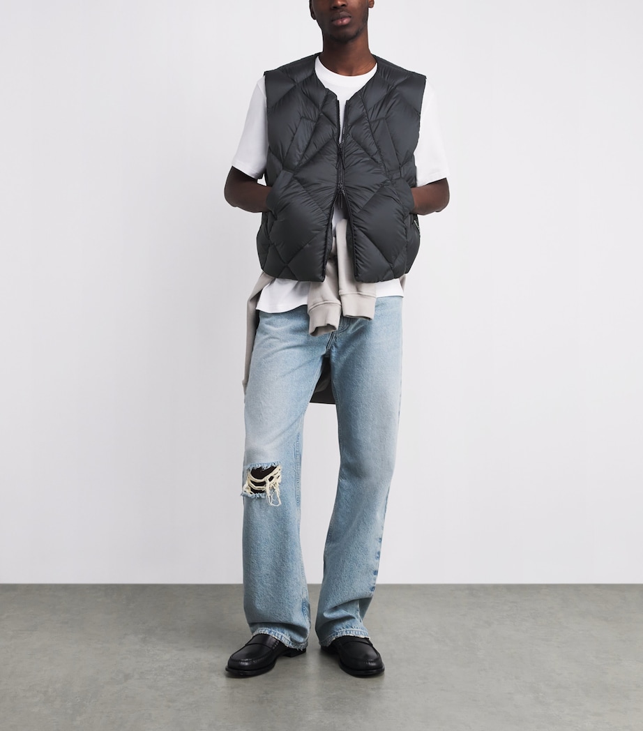 Diamond-Quilted Down Gilet BLACK Image 2