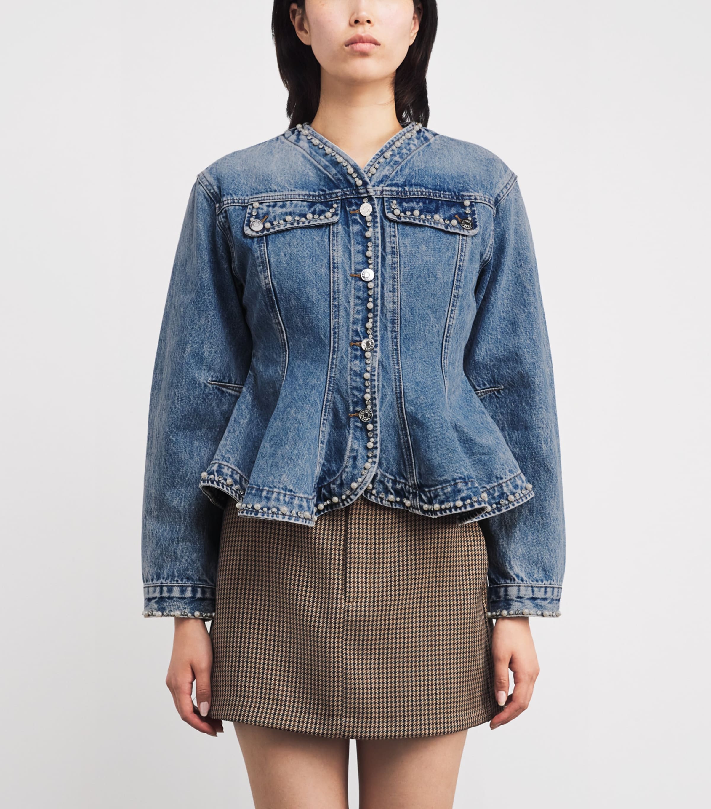 Beaded Denim Jacket BLUE JEAN Image 3