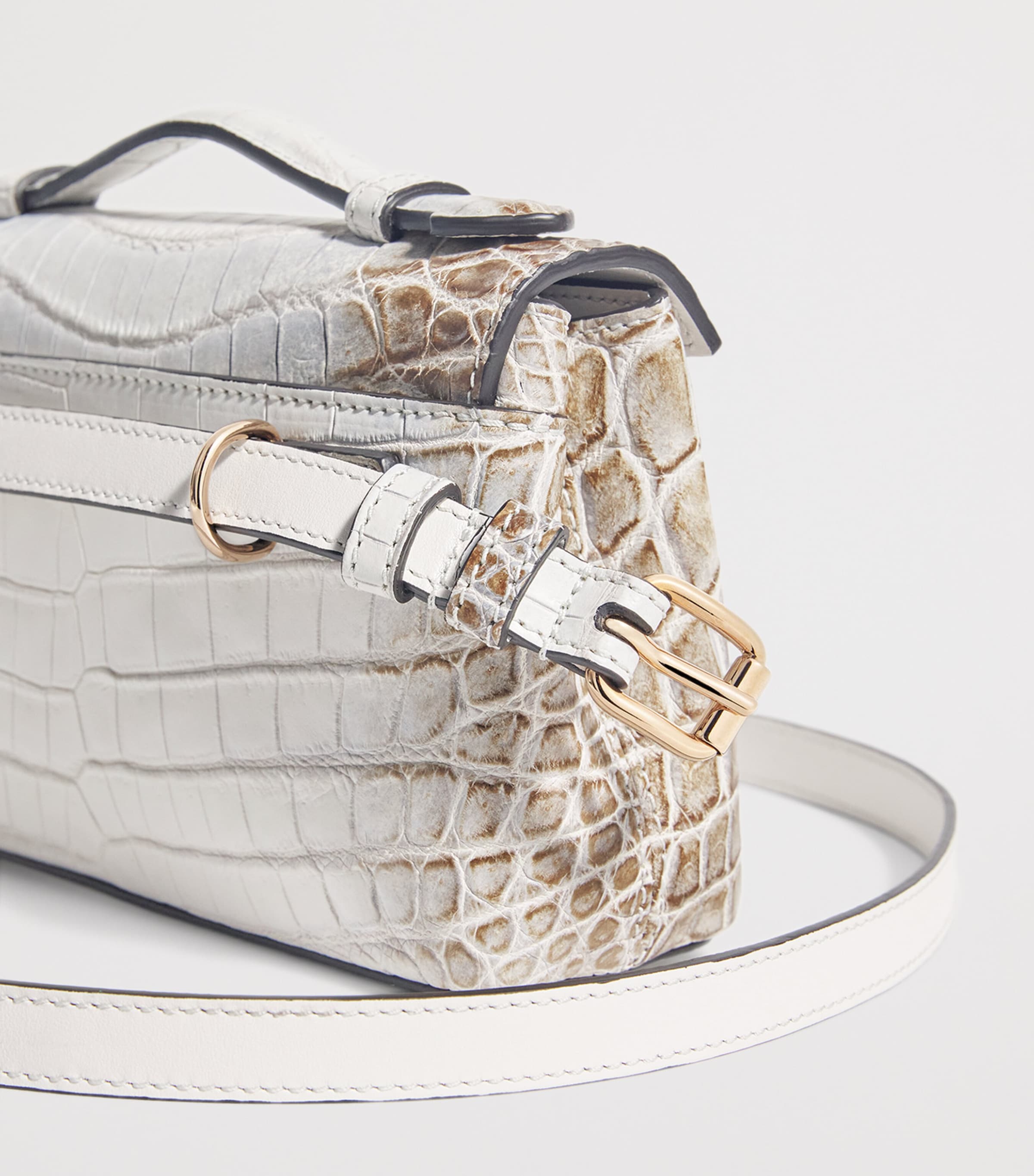 Crocodile Leather Top-Handle Bag HIMALAYA CROCODILE Image 4