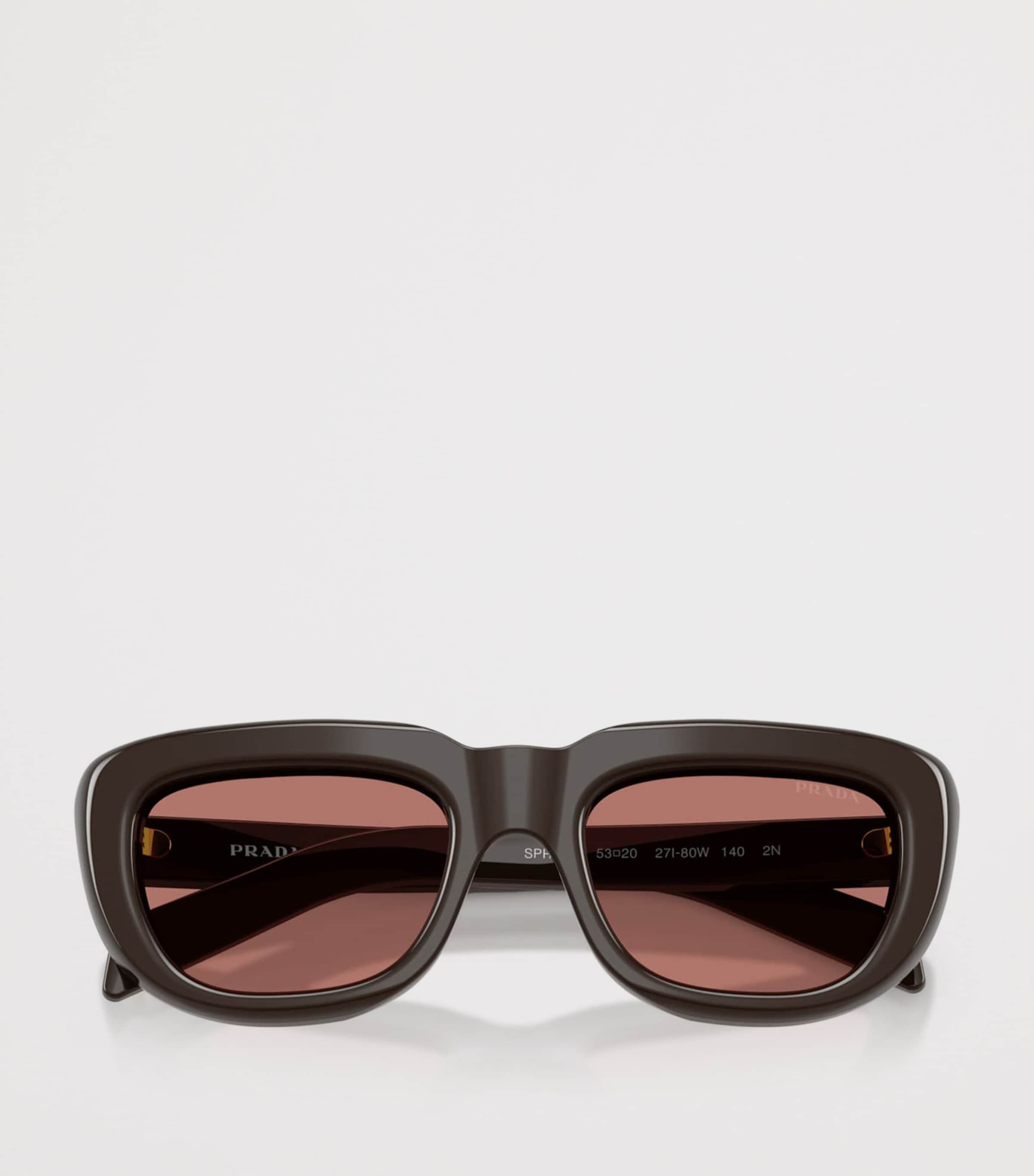 Prada PR D07S Rectangle Sunglasses Brown Image 5