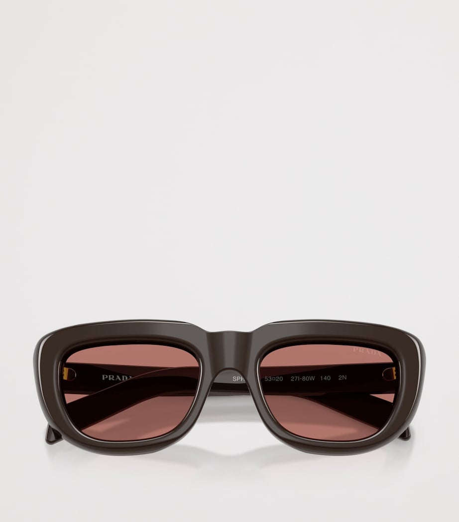 Prada PR D07S Rectangle Sunglasses Brown Image 5