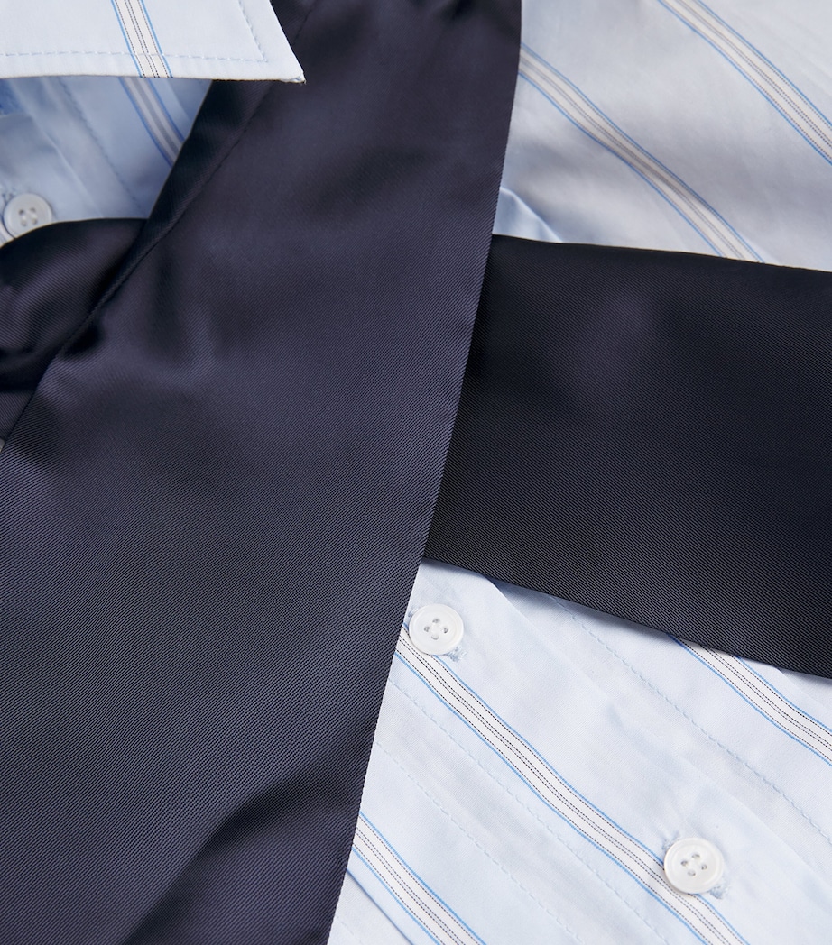 Cotton Tie Neck Shirt SKY BLUE Image 5