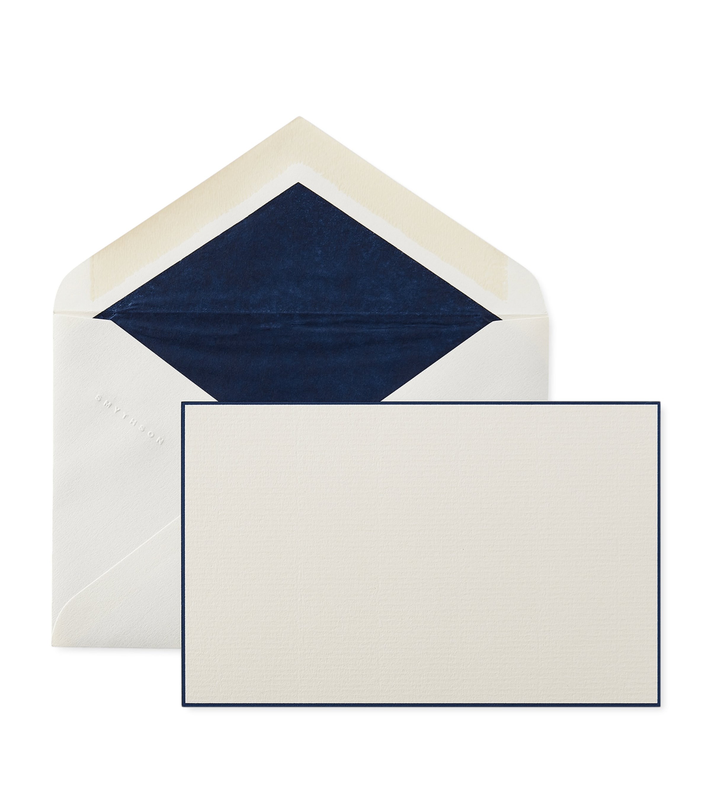 Smythson Bordered Correspondence Cards (Set of 10) Blue Image 1