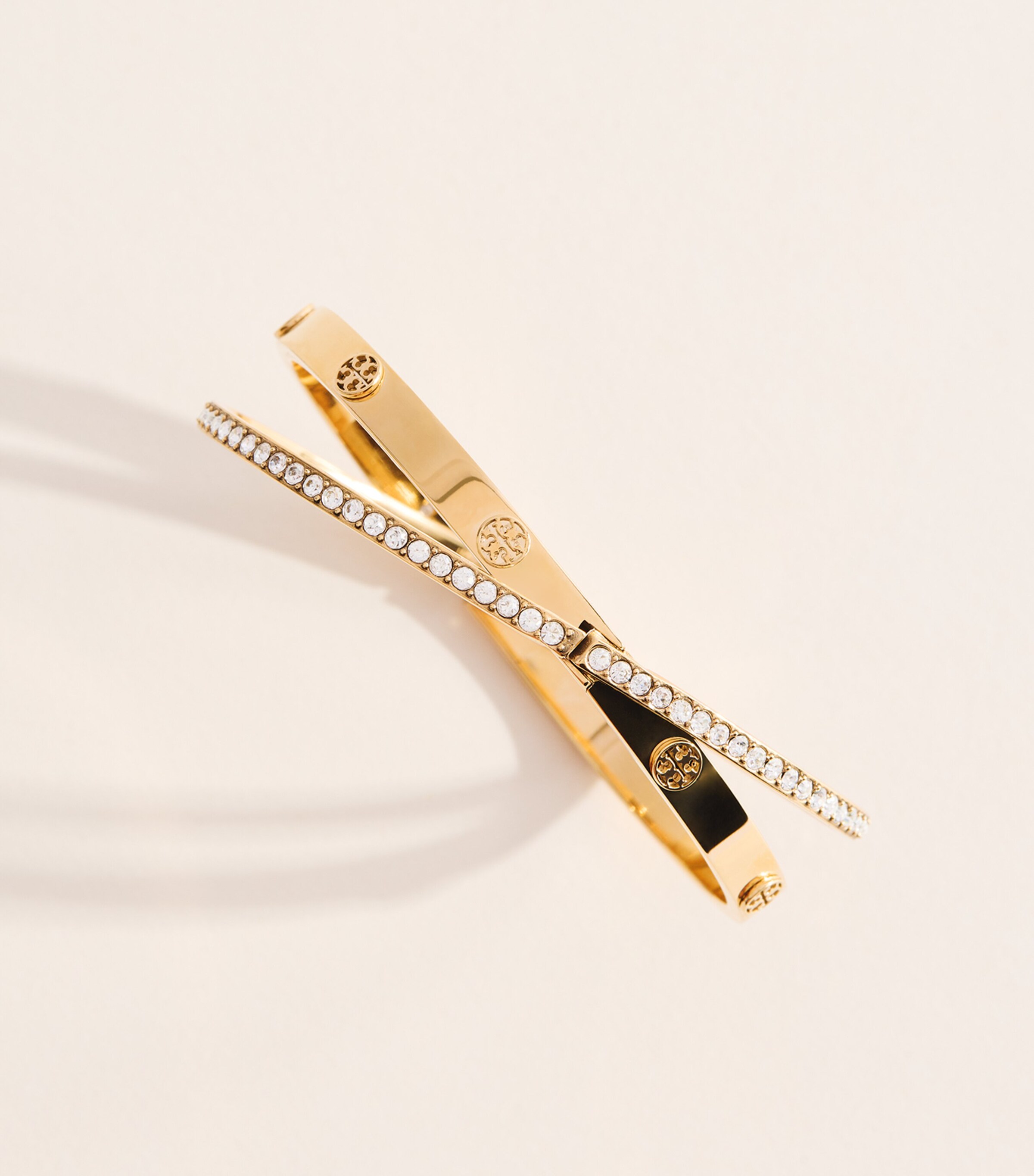 Tory Burch Gold-Plated Icon Pavé Double Bracelet Tory Gold / Crystal Image 5