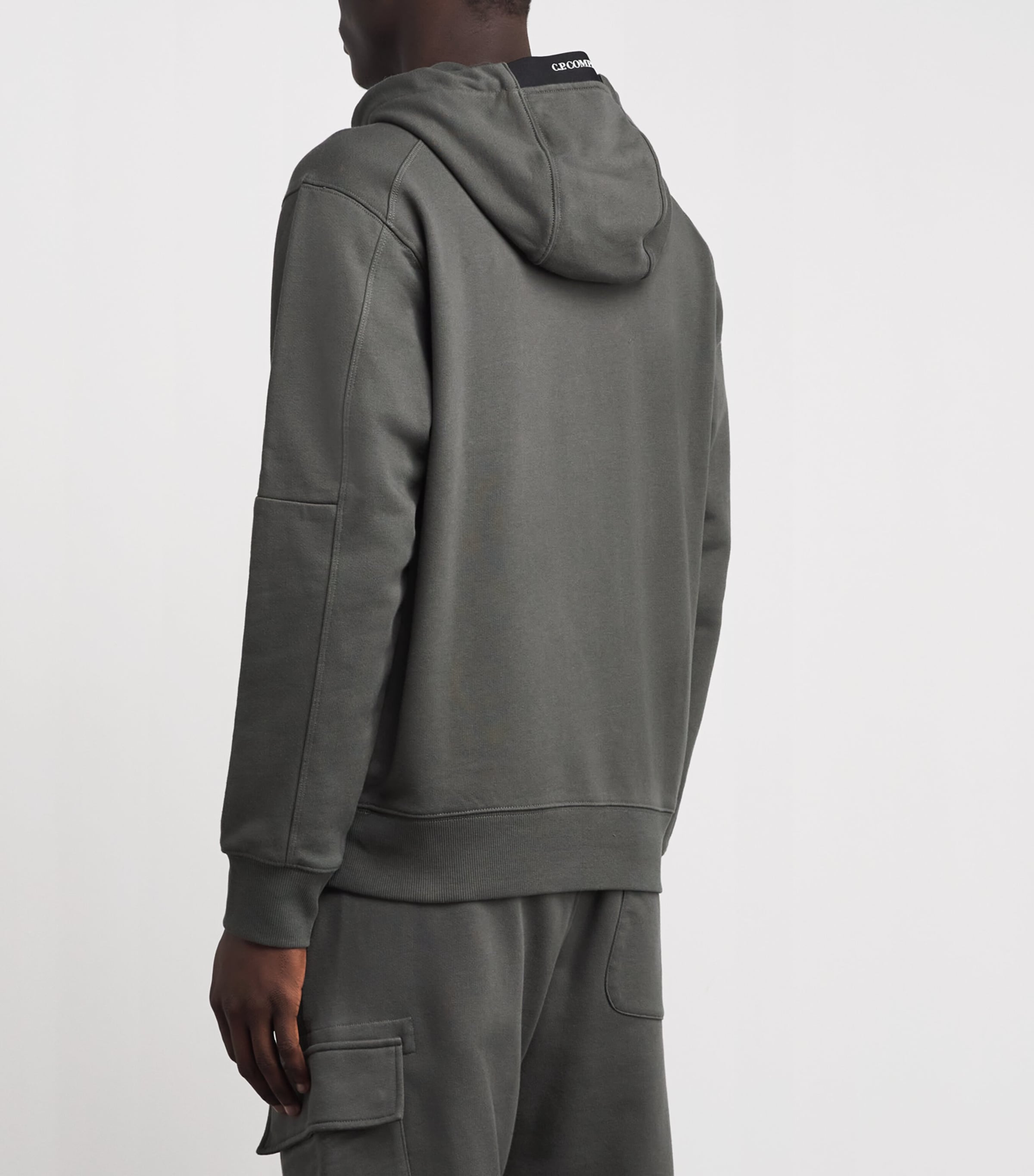 C.P. Company Mens Cotton Goggle-Pocket Hoodie Gunmetal Image 5