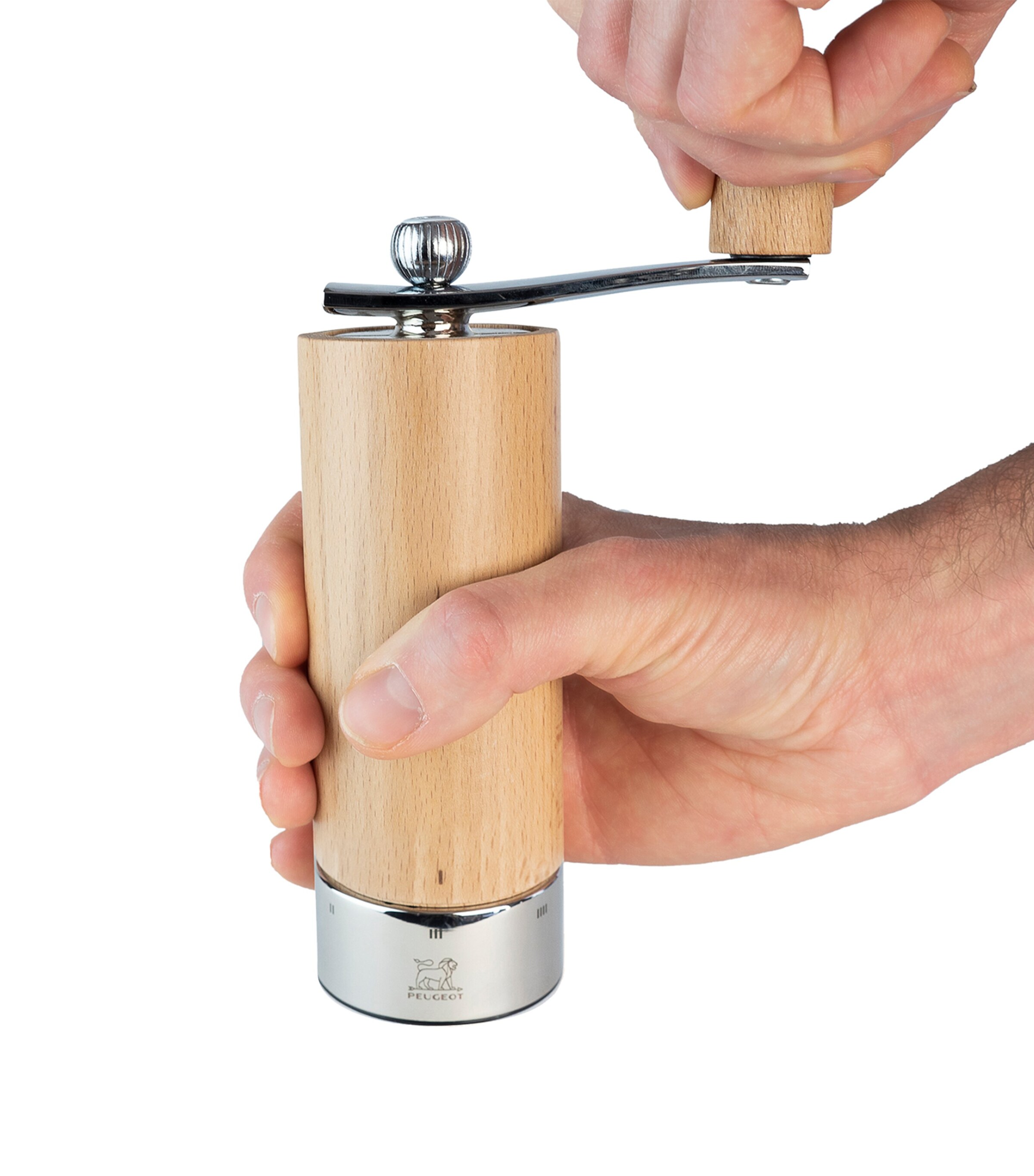 Peugeot Beechwood Isen Salt Mill (18cm) Natural Wood Image 4