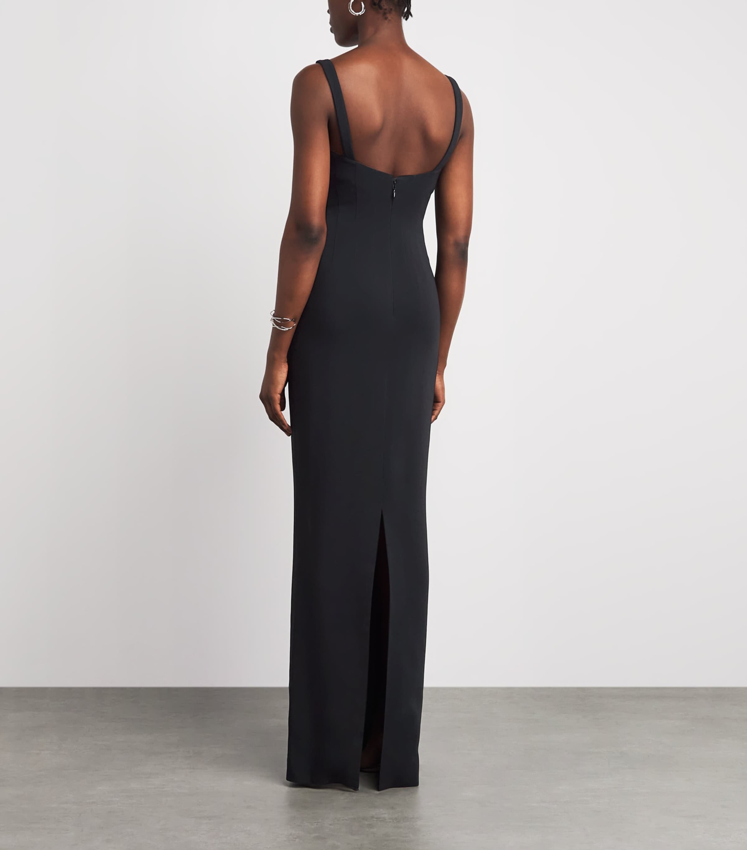 Zuhair Murad Womens Cady Embellished Gown Black/silver Image 4