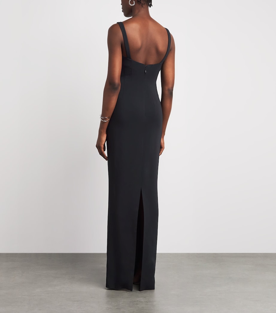 Zuhair Murad Womens Cady Embellished Gown Black/silver Image 4