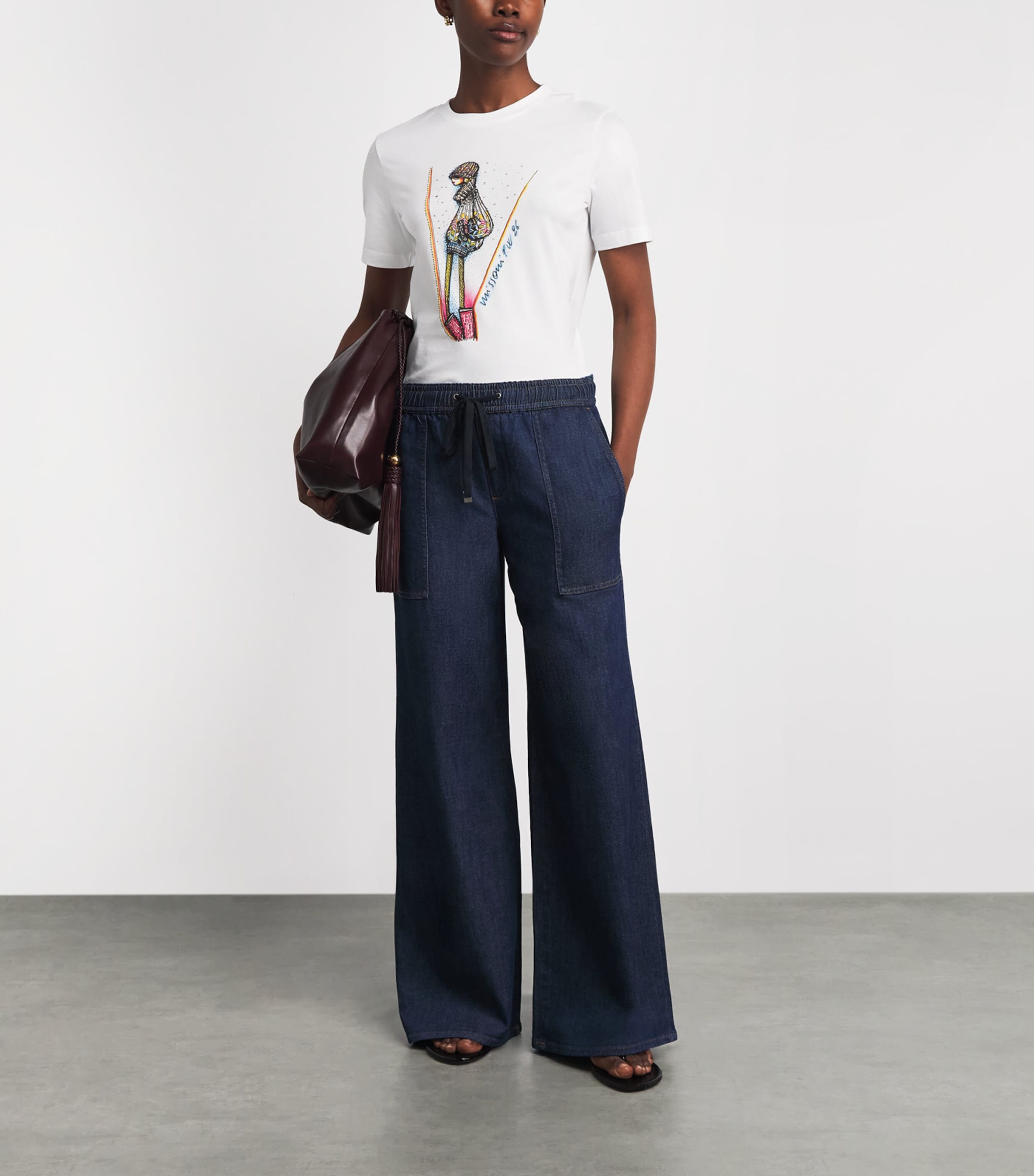 Missoni Womens Cotton Printed T-Shirt Prnt On Wt Bse Image 2