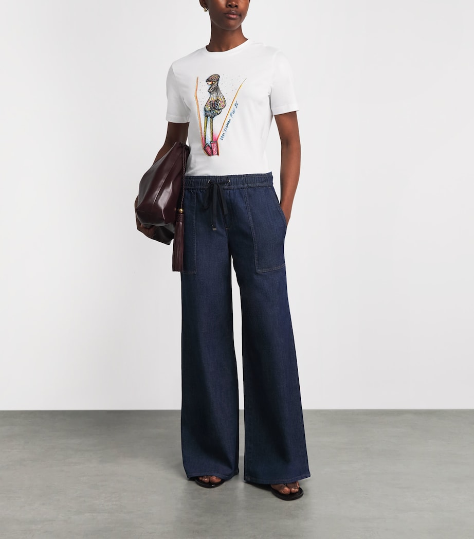 Missoni Womens Cotton Printed T-Shirt Prnt On Wt Bse Image 2