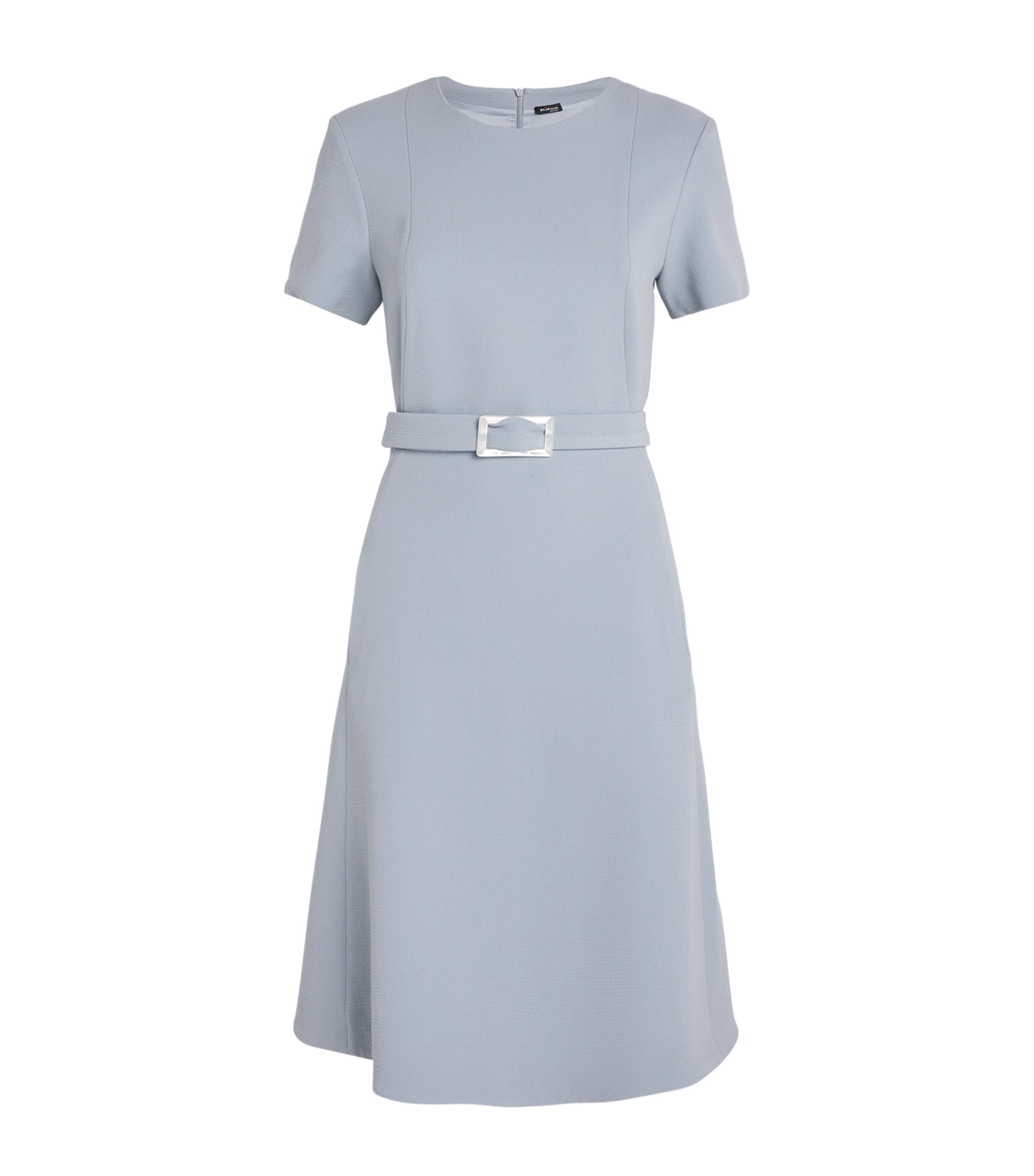 Stretch-Virgin Wool Midi Shift Dress GREY Image 1