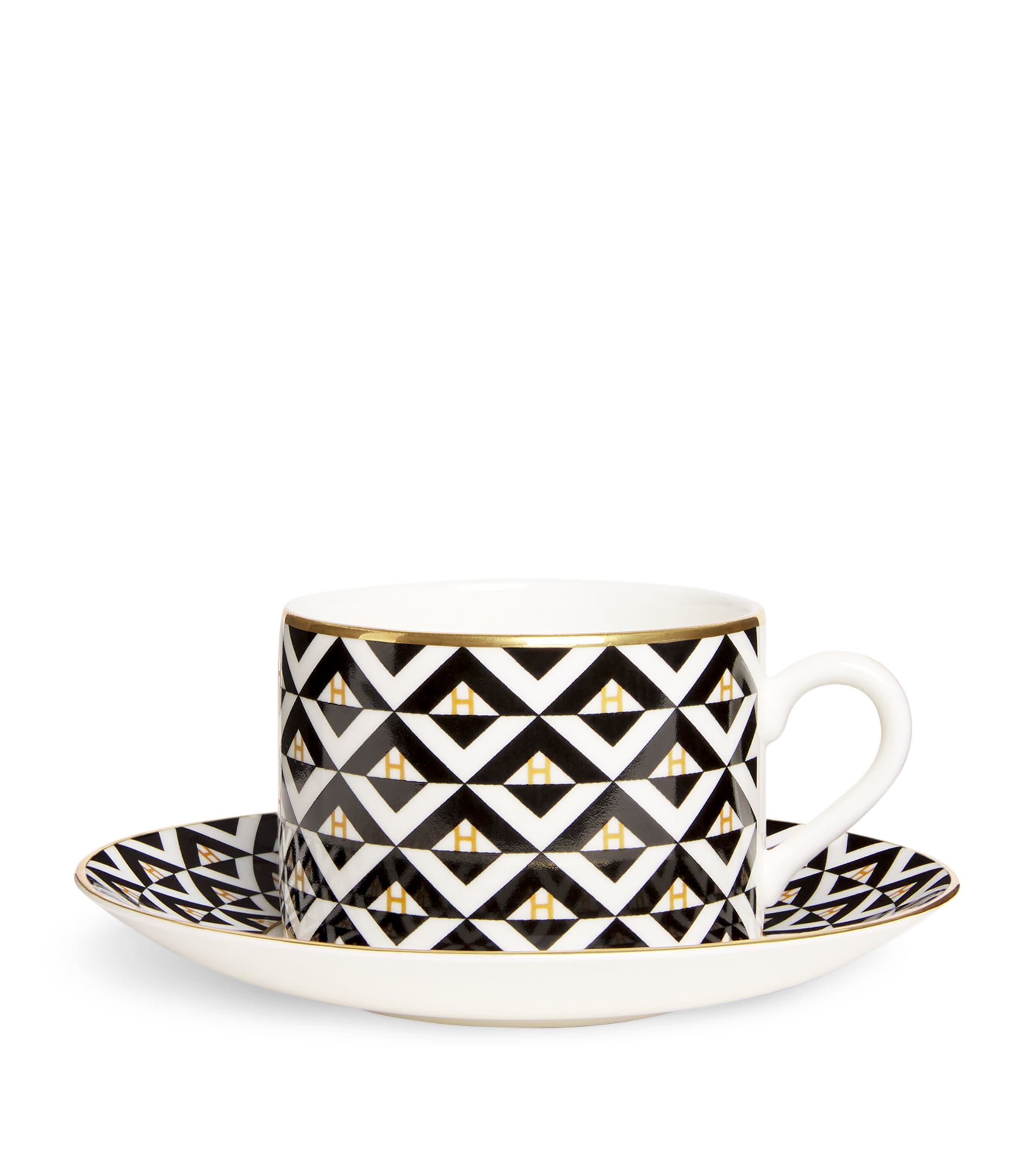 Harrods Geometric Tea Cup And Saucer Set