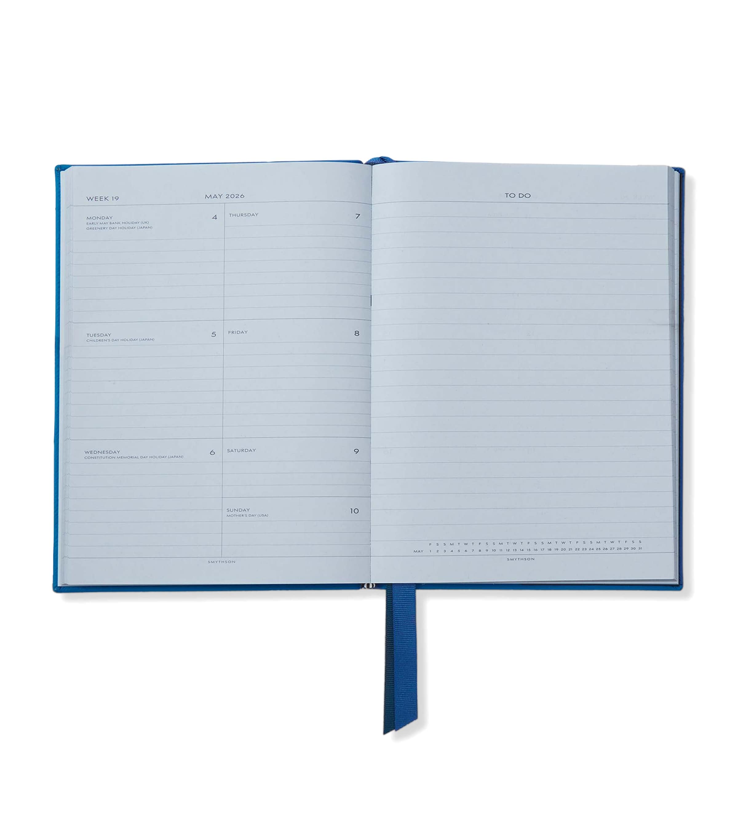 Smythson Leather Soho Planner In Blue