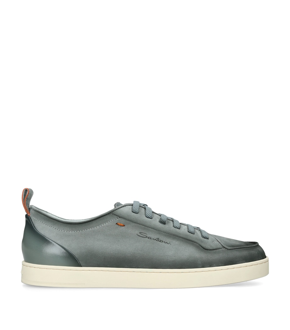 Santoni Leather Montecarlo Sneakers Pale Blue Image 1