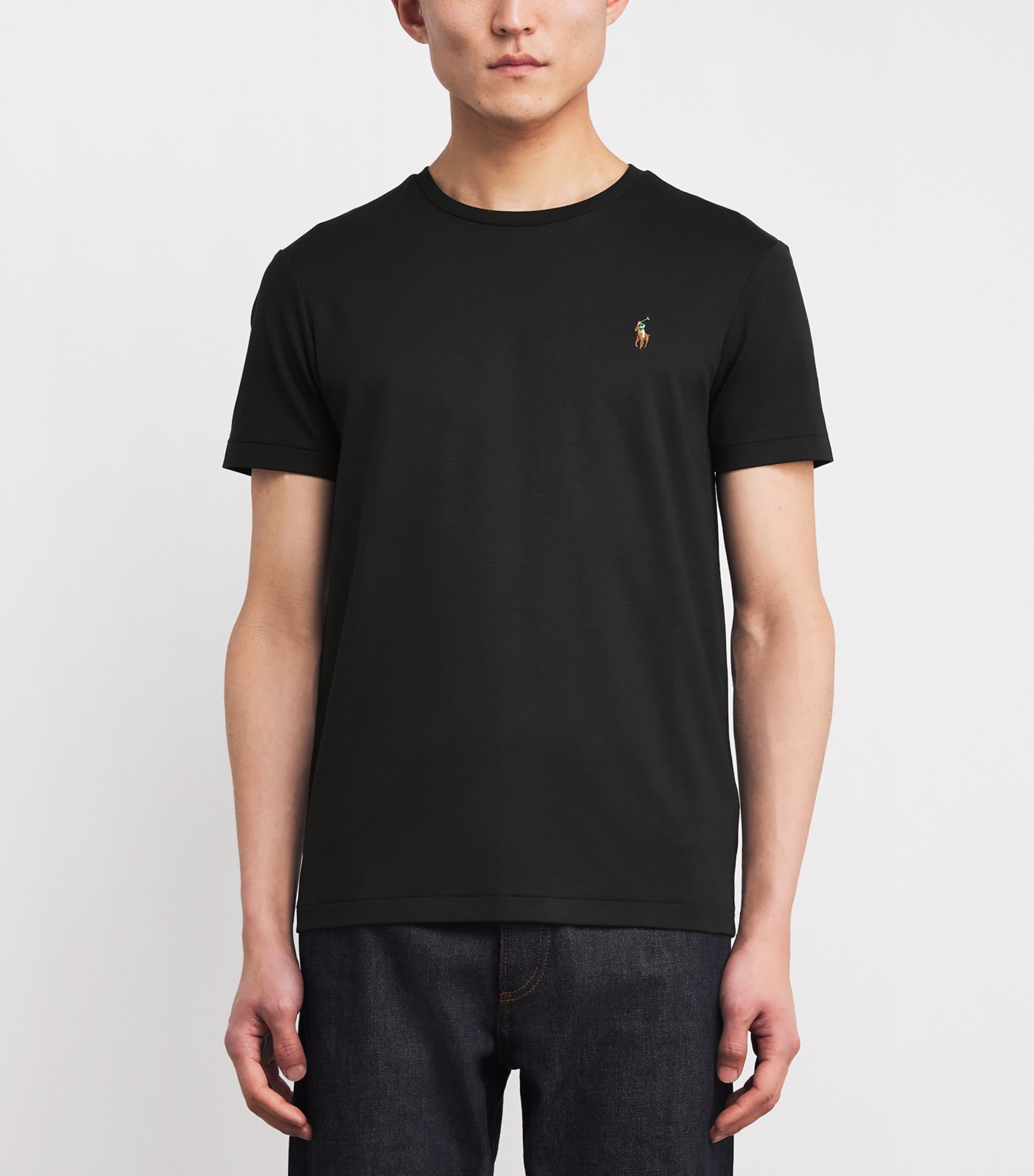 Polo Ralph Lauren Mens Pima Cotton Polo Pony T-Shirt Polo Black Image 3