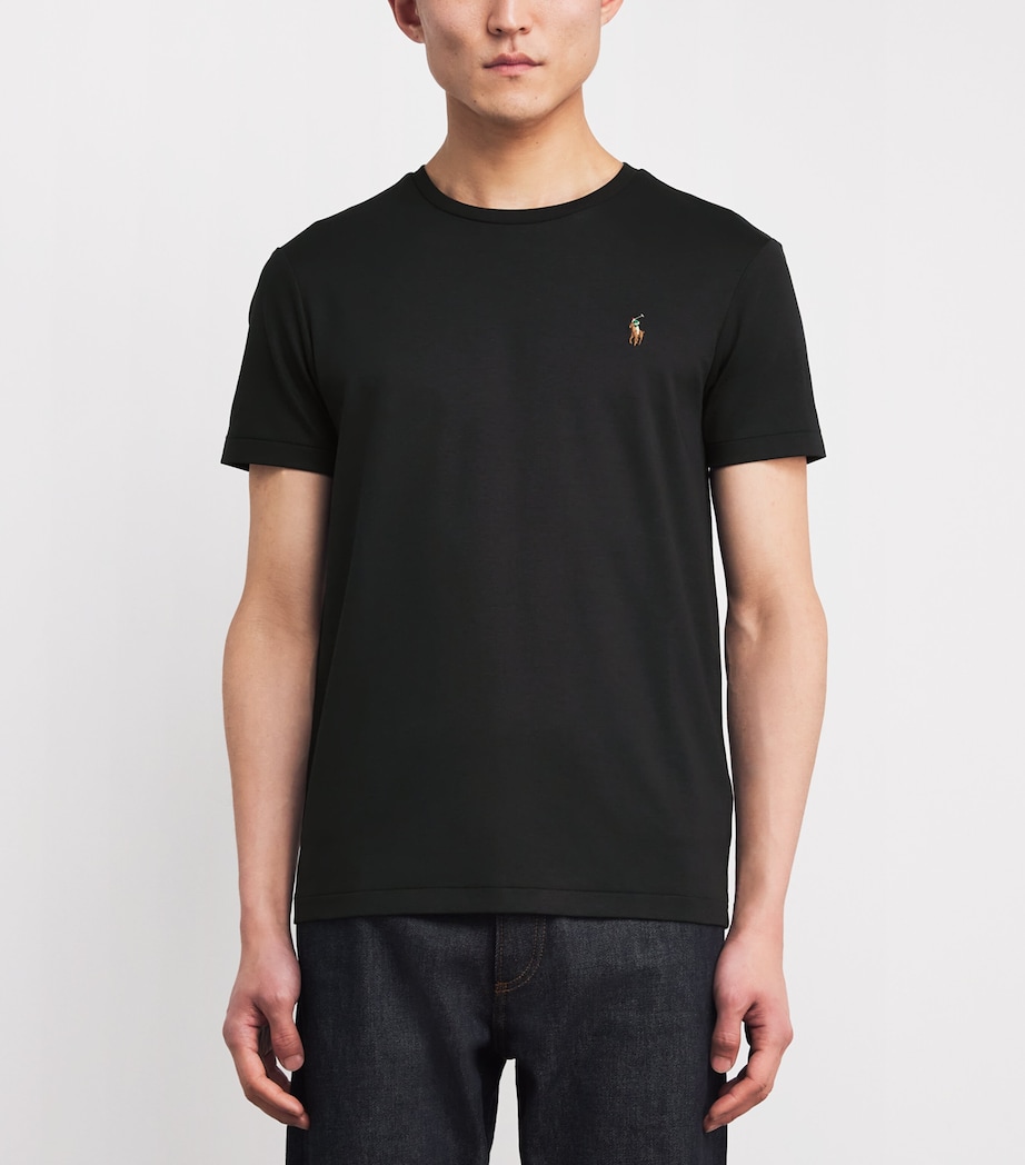 Polo Ralph Lauren Mens Pima Cotton Polo Pony T-Shirt Polo Black Image 3