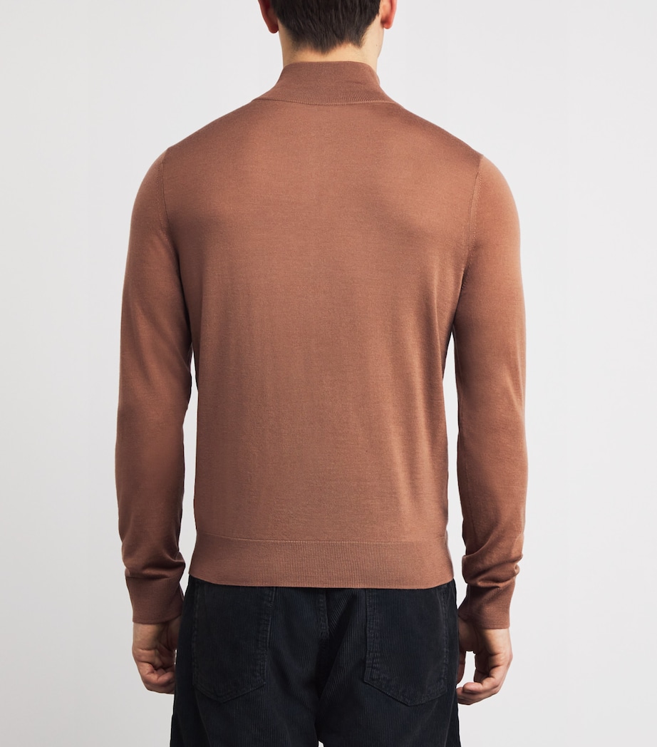 Merino Wool Quarter-Zip Sweater TERRACOTA -65 Image 4