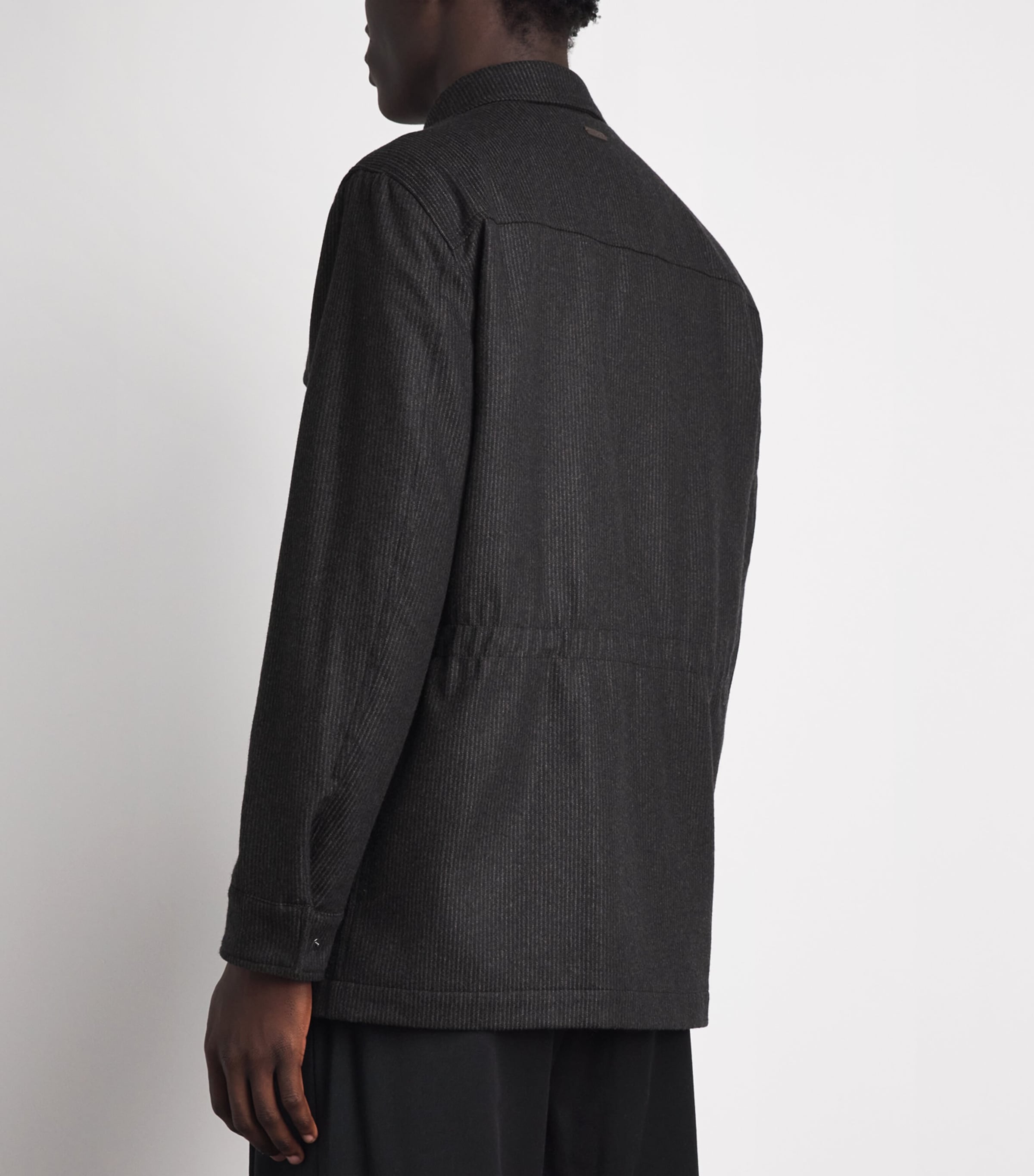 Eton Mens Wool-Cashmere Field Jacket Dark Brown Image 5