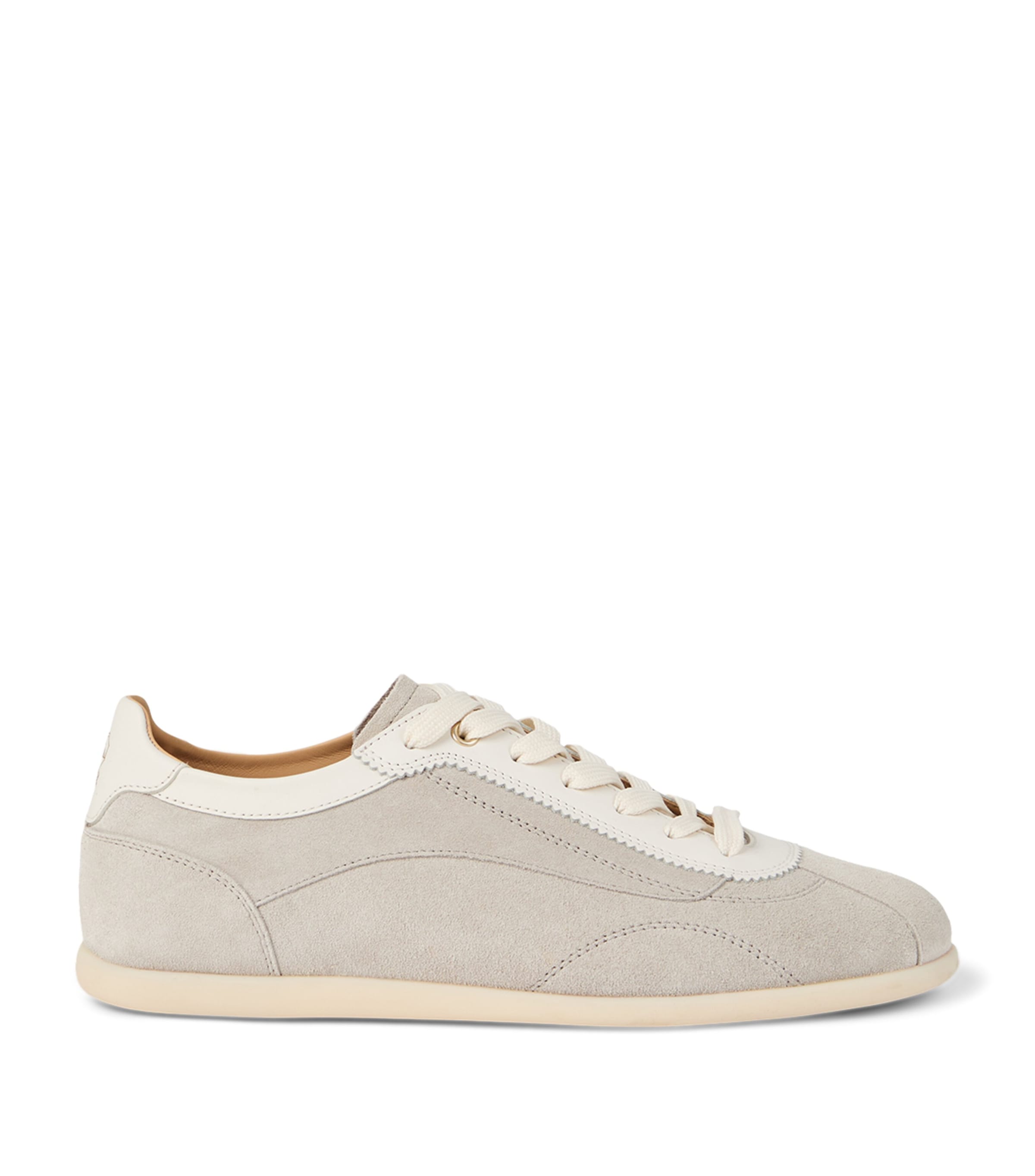 Brunello Cucinelli Suede Sneakers In Sand