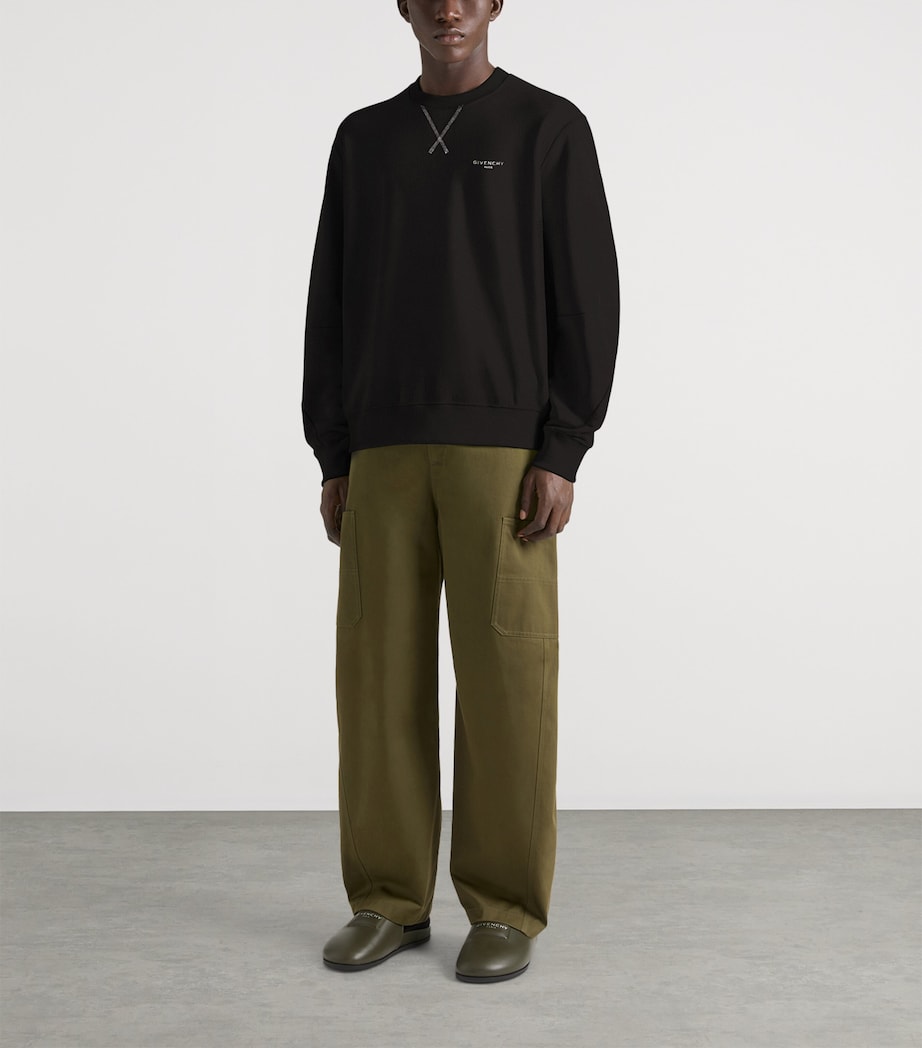 Cotton Logo Sweatshirt BLACK Image 2