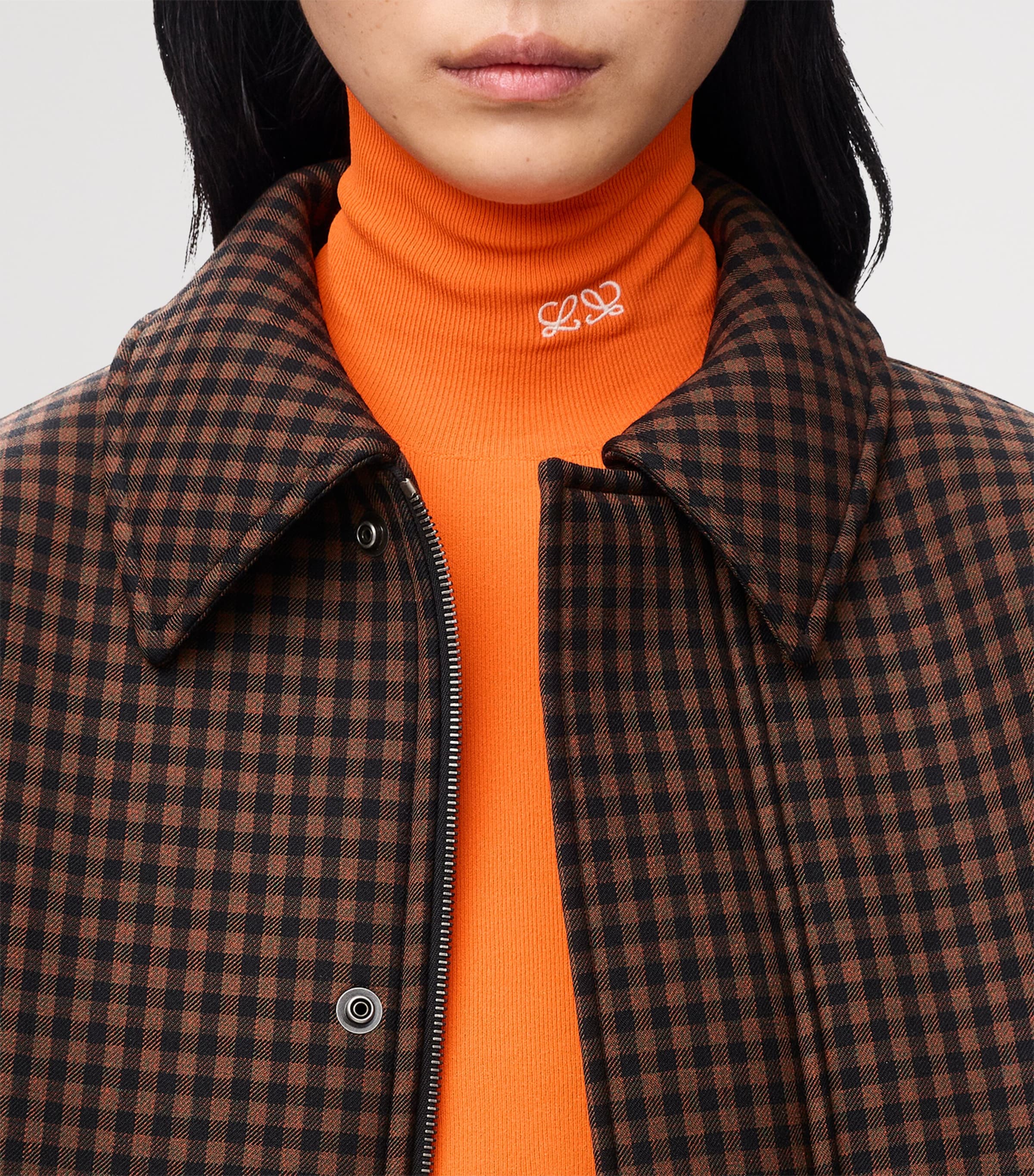 LOEWE Womens Wool-Blend Drawstring Jacket Brown/black Image 5