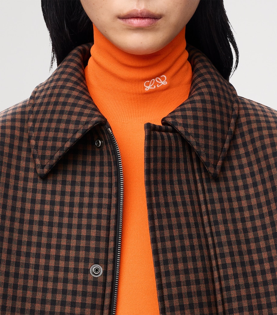 LOEWE Womens Wool-Blend Drawstring Jacket Brown/black Image 5